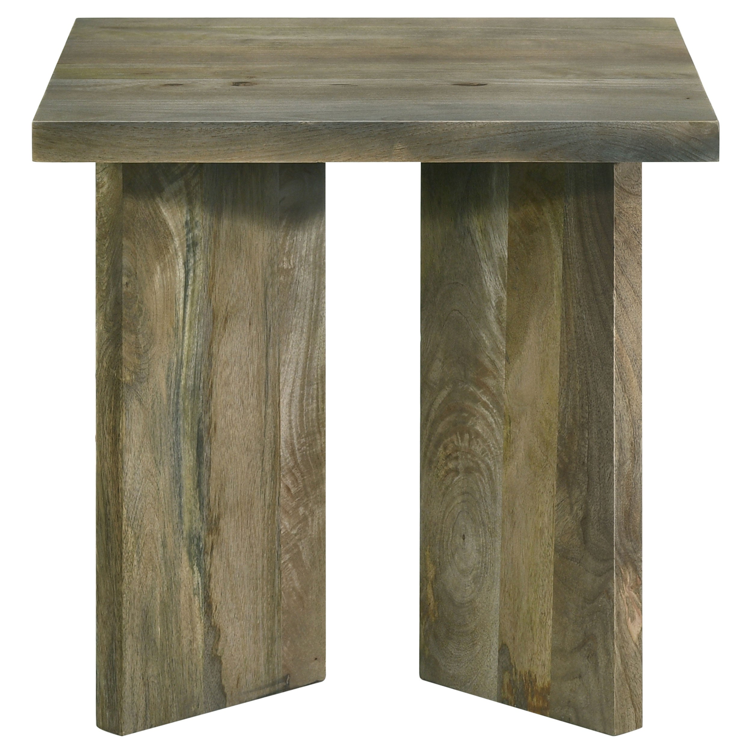 Andando Square Solid Wood End Table Mango Brown-