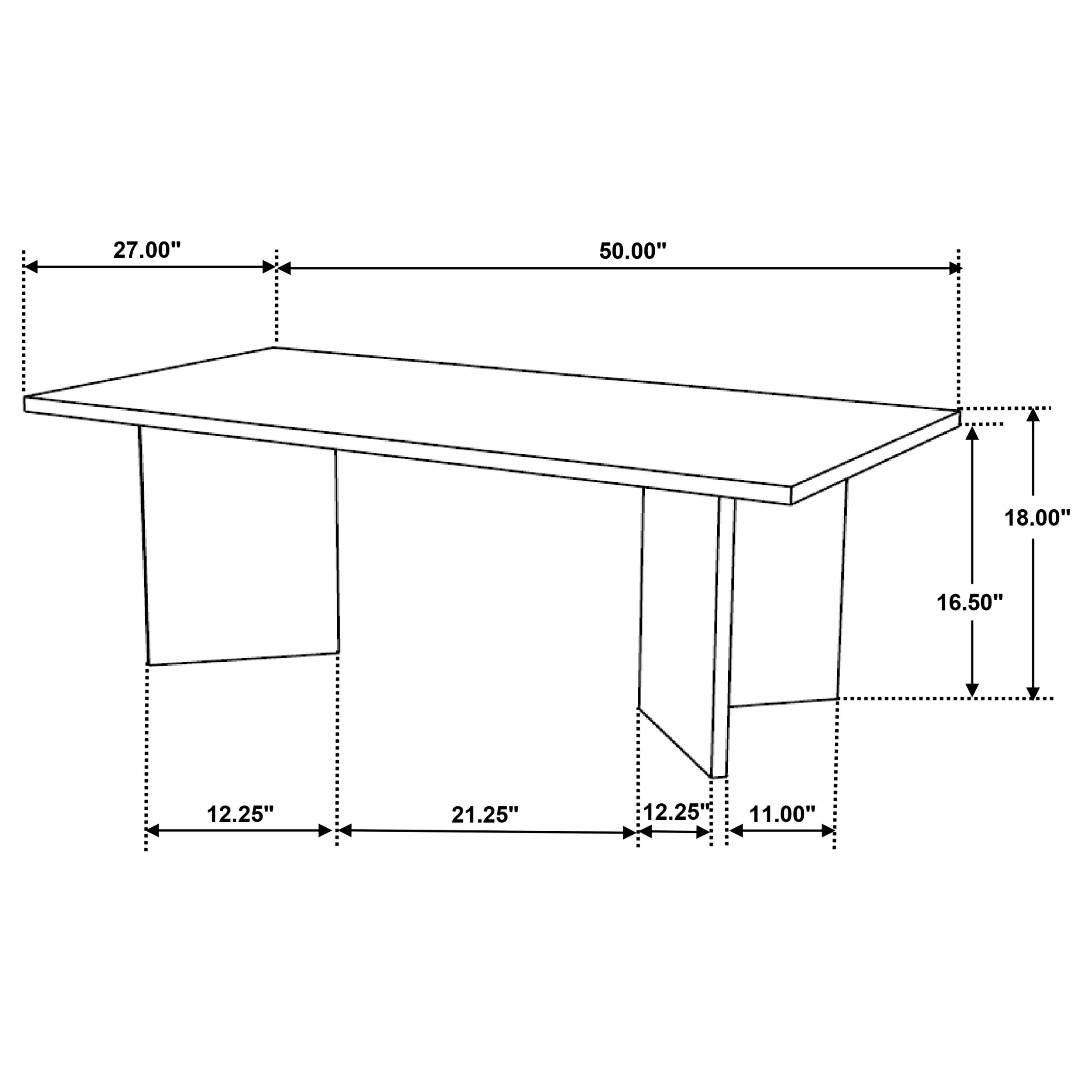 Andando Rectangular Solid Wood Coffee Table Mango Brown-
