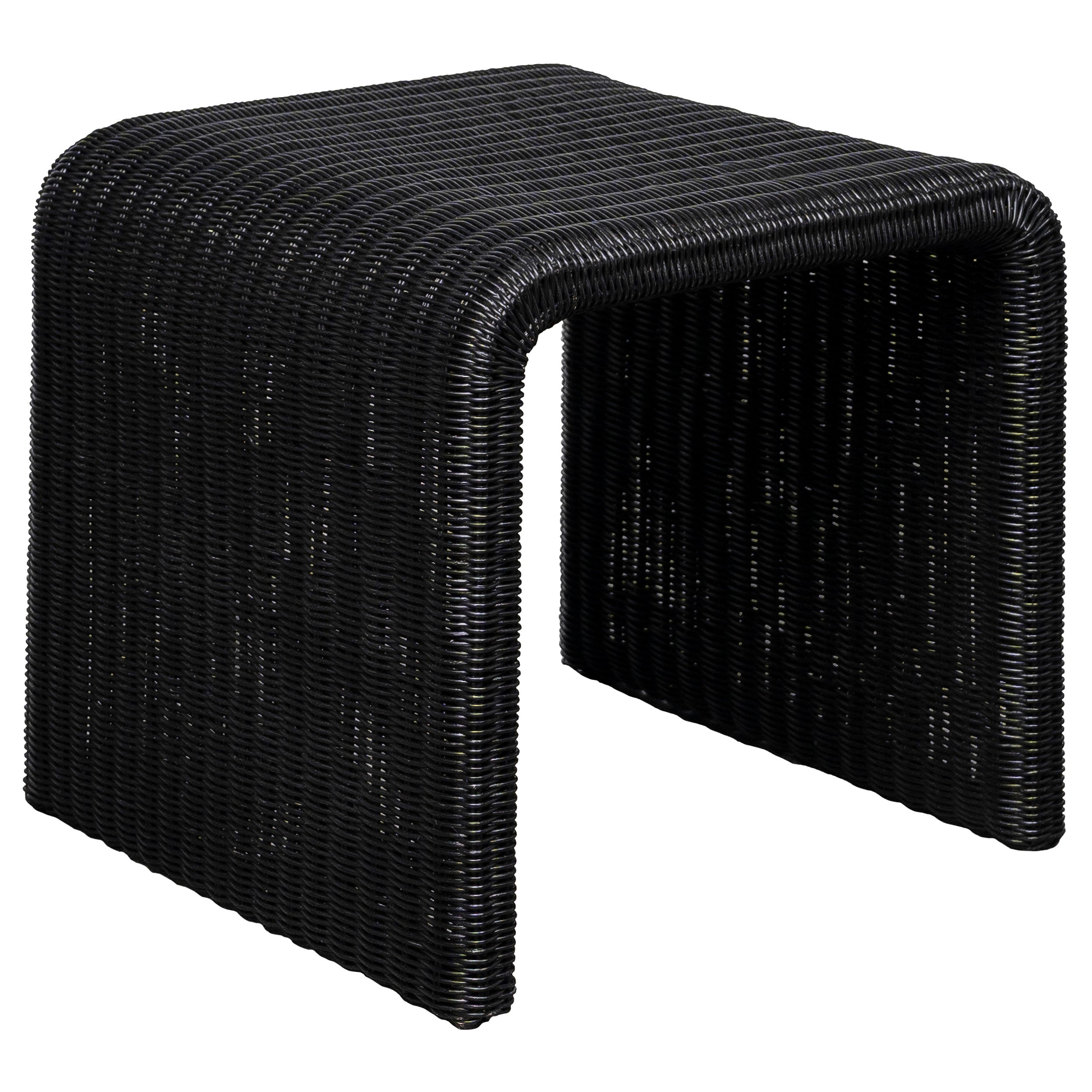 Cahya Woven Rattan Square End Table Black-