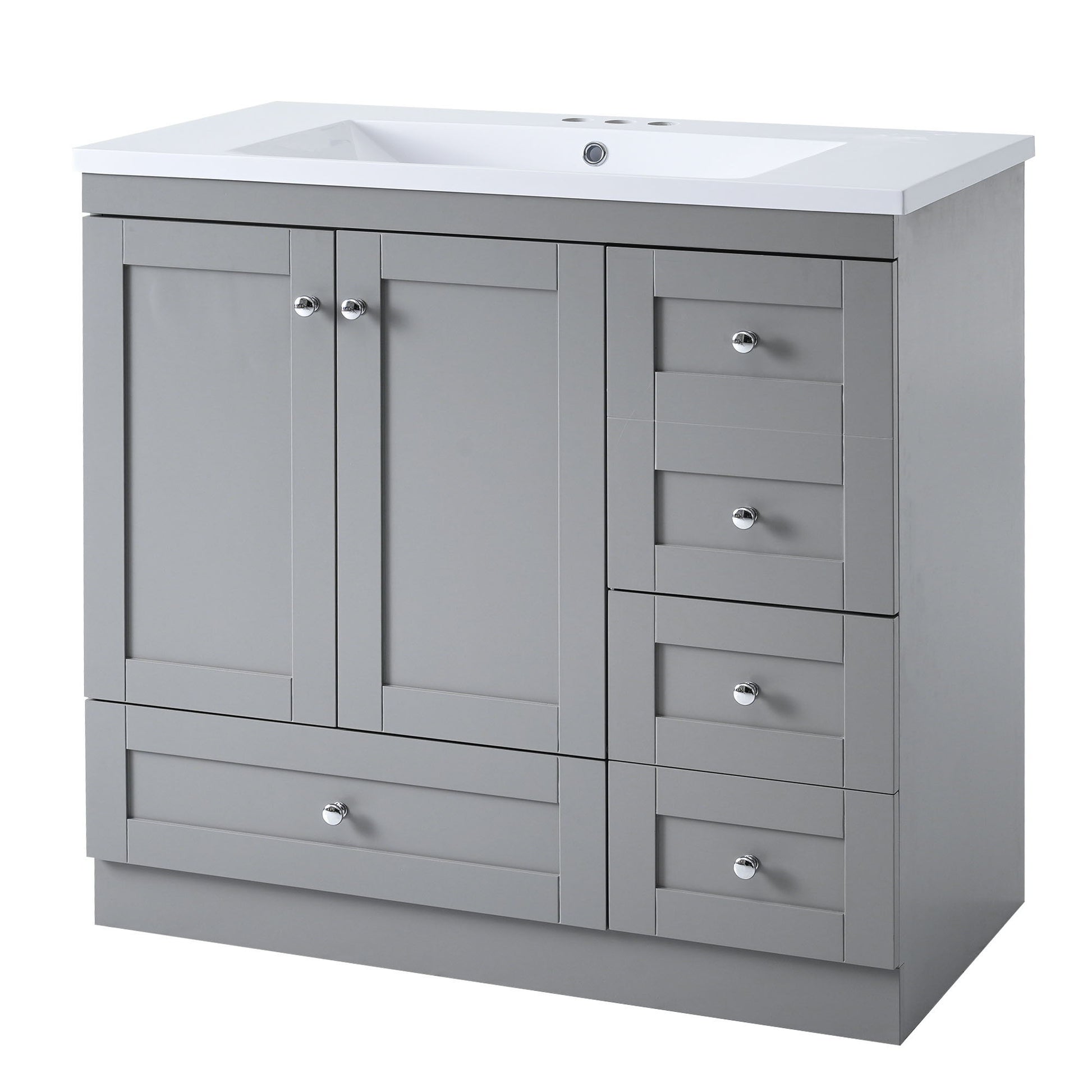 Shaker Free Standing Bathroom Vanity Cabinet With Sink, Soft Close Drawers, Soft Close Doors - Best Buy Furniture