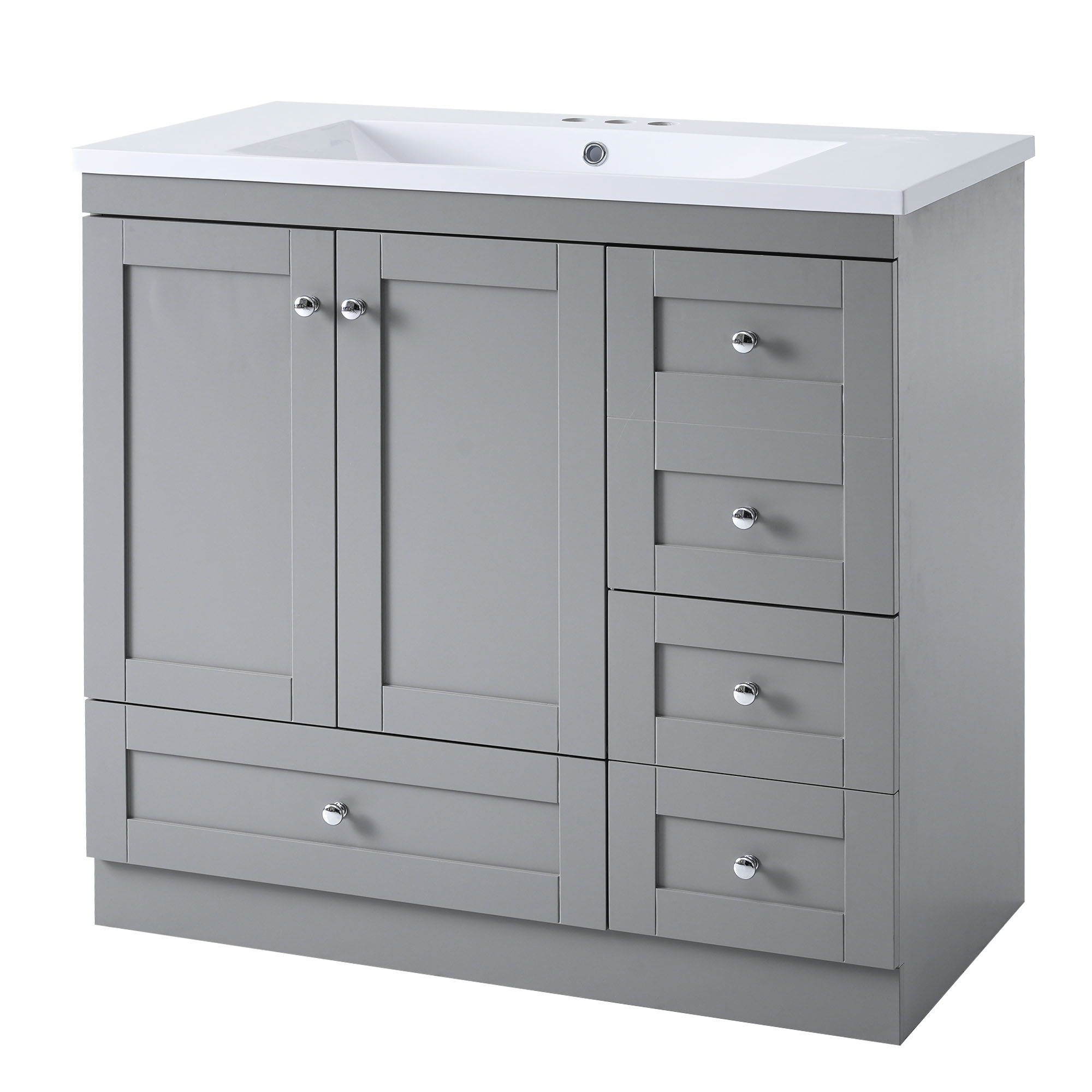 Shaker Free Standing Bathroom Vanity Cabinet With Sink, Soft Close Drawers, Soft Close Doors - Best Buy Furniture