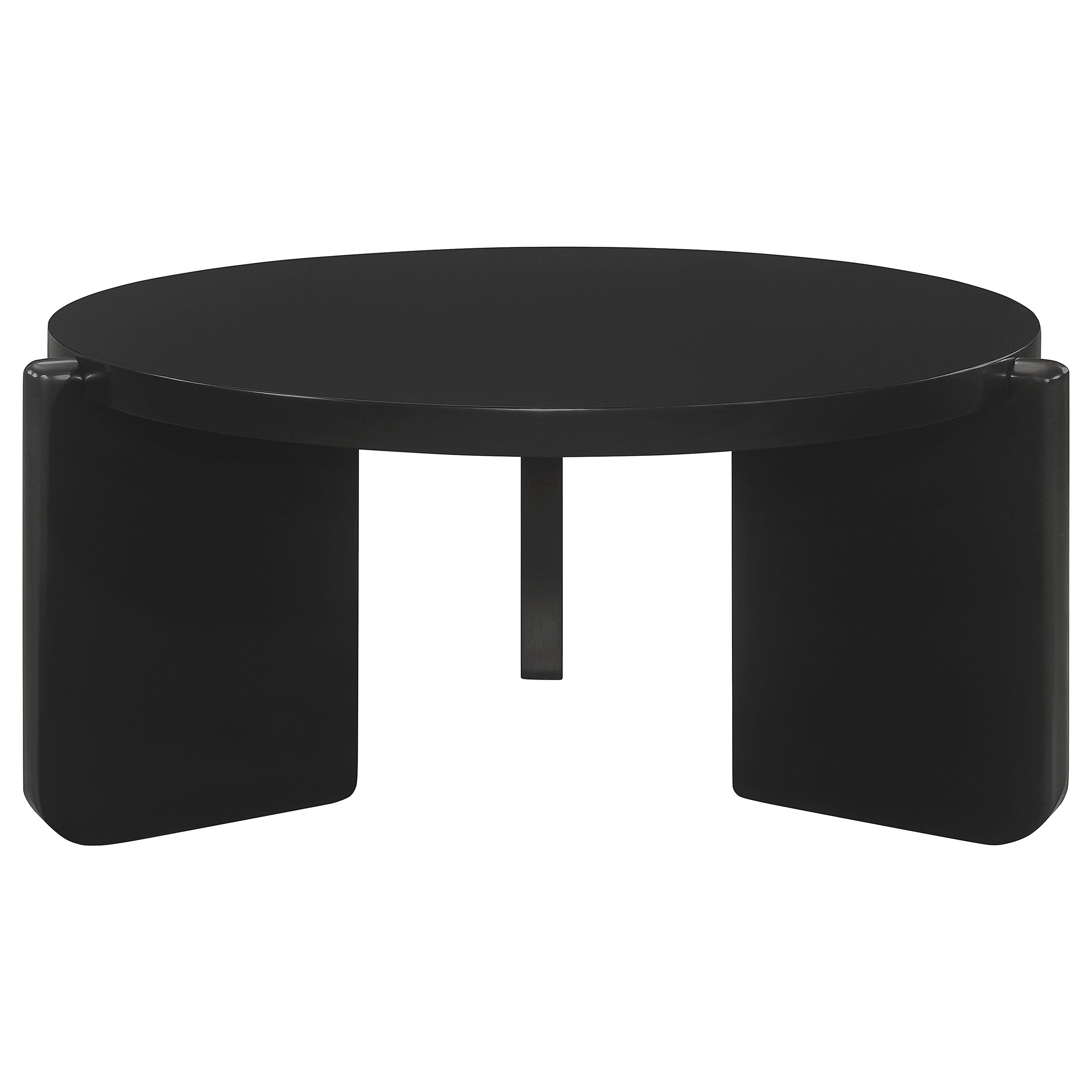 Cordova Round Solid Wood Coffee Table Black-