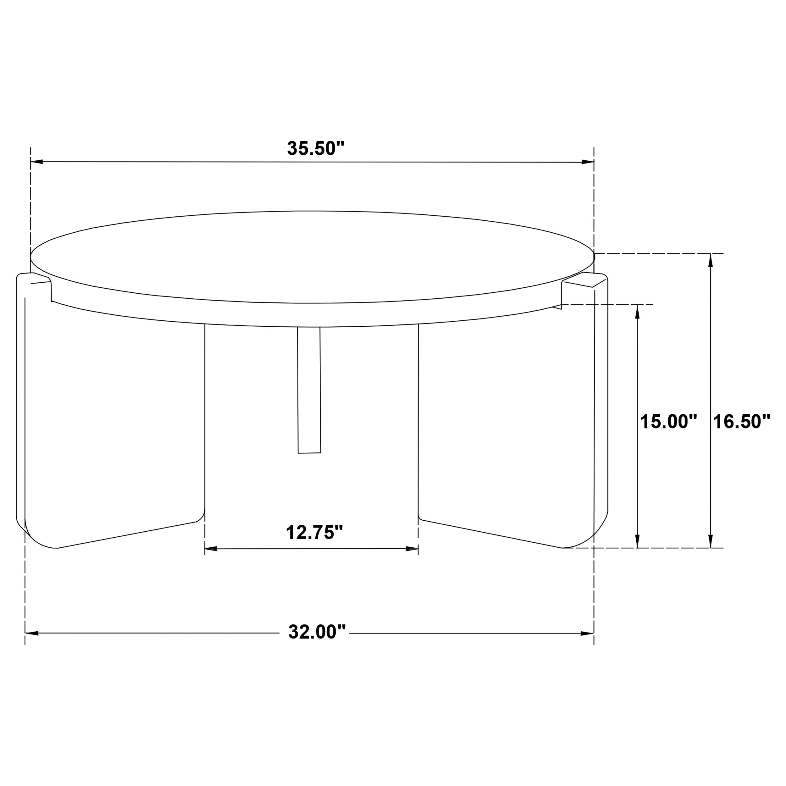 Cordova Round Solid Wood Coffee Table Black-