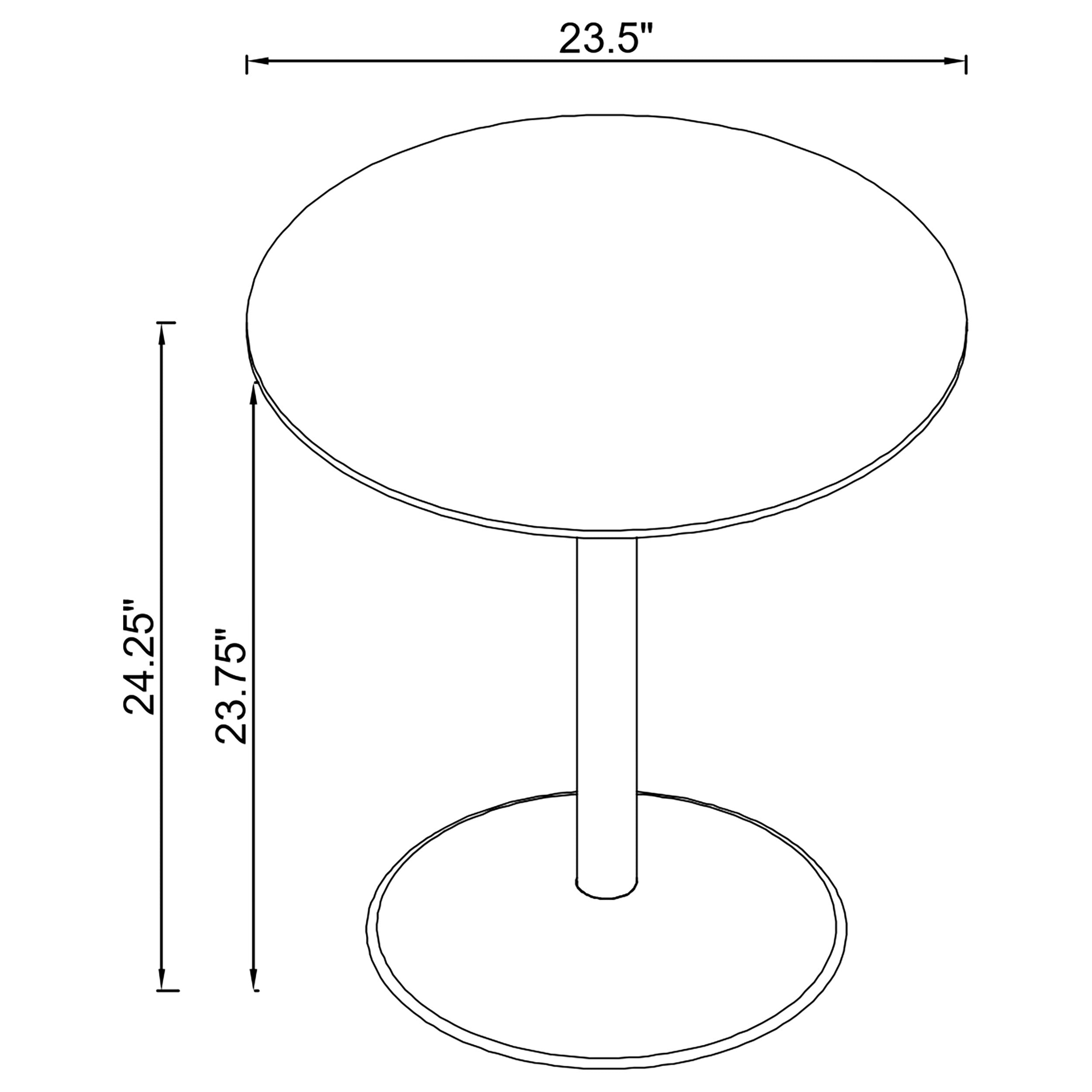 Ganso Round Metal End Table With Tempered Glass Top Black-