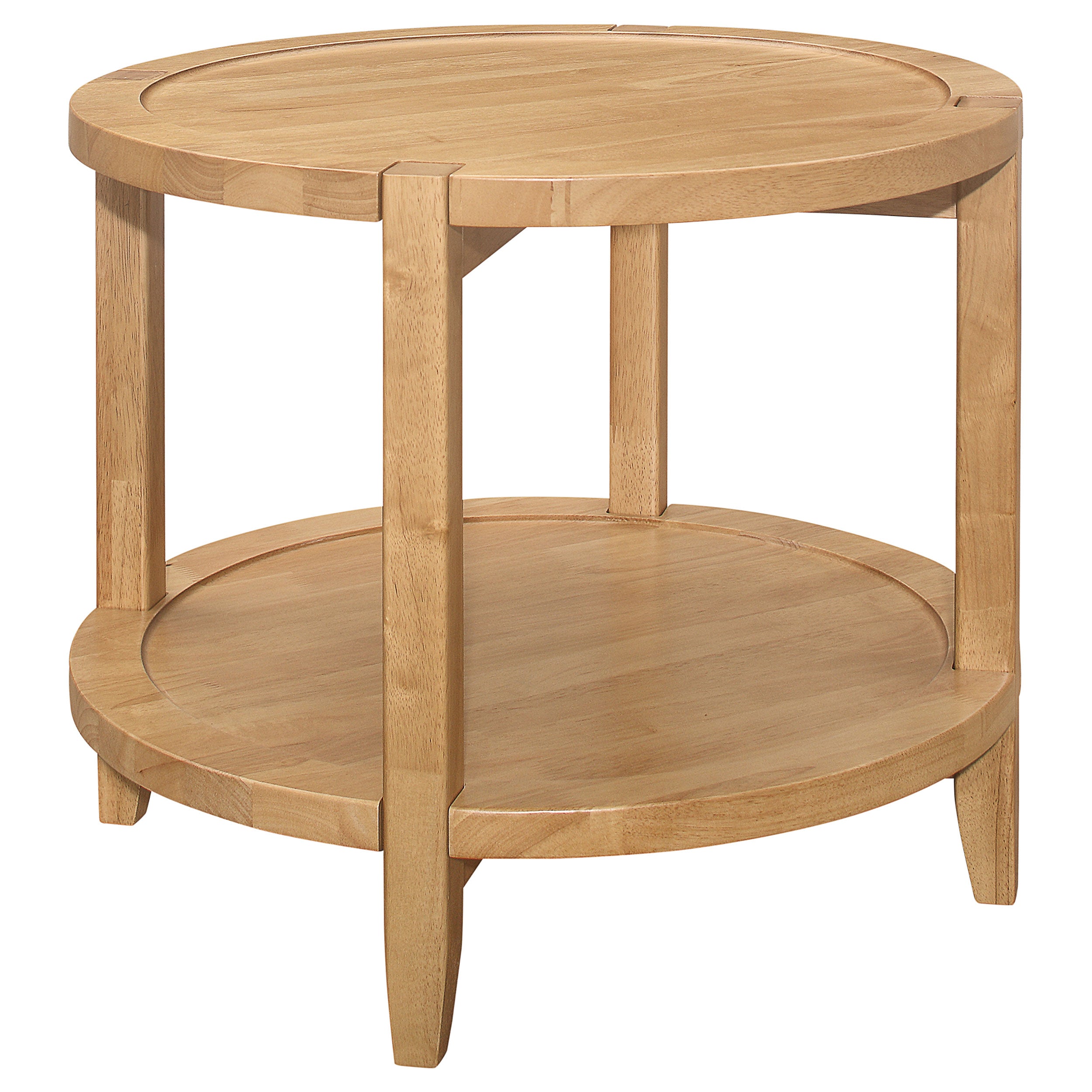 Camillo Round Solid Wood Side End Table Maple Brown-