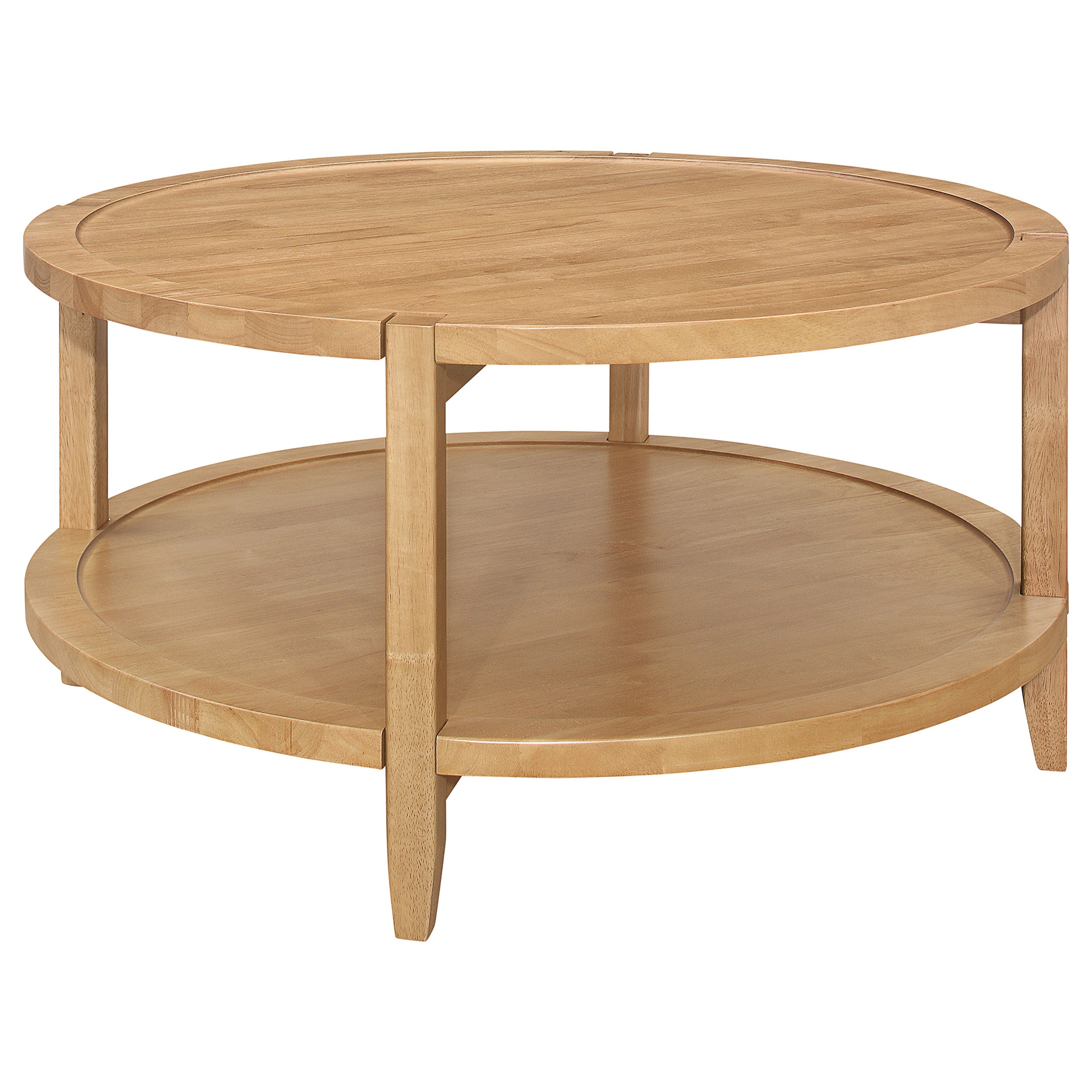 Camillo Round Solid Wood Coffee Table Maple Brown-