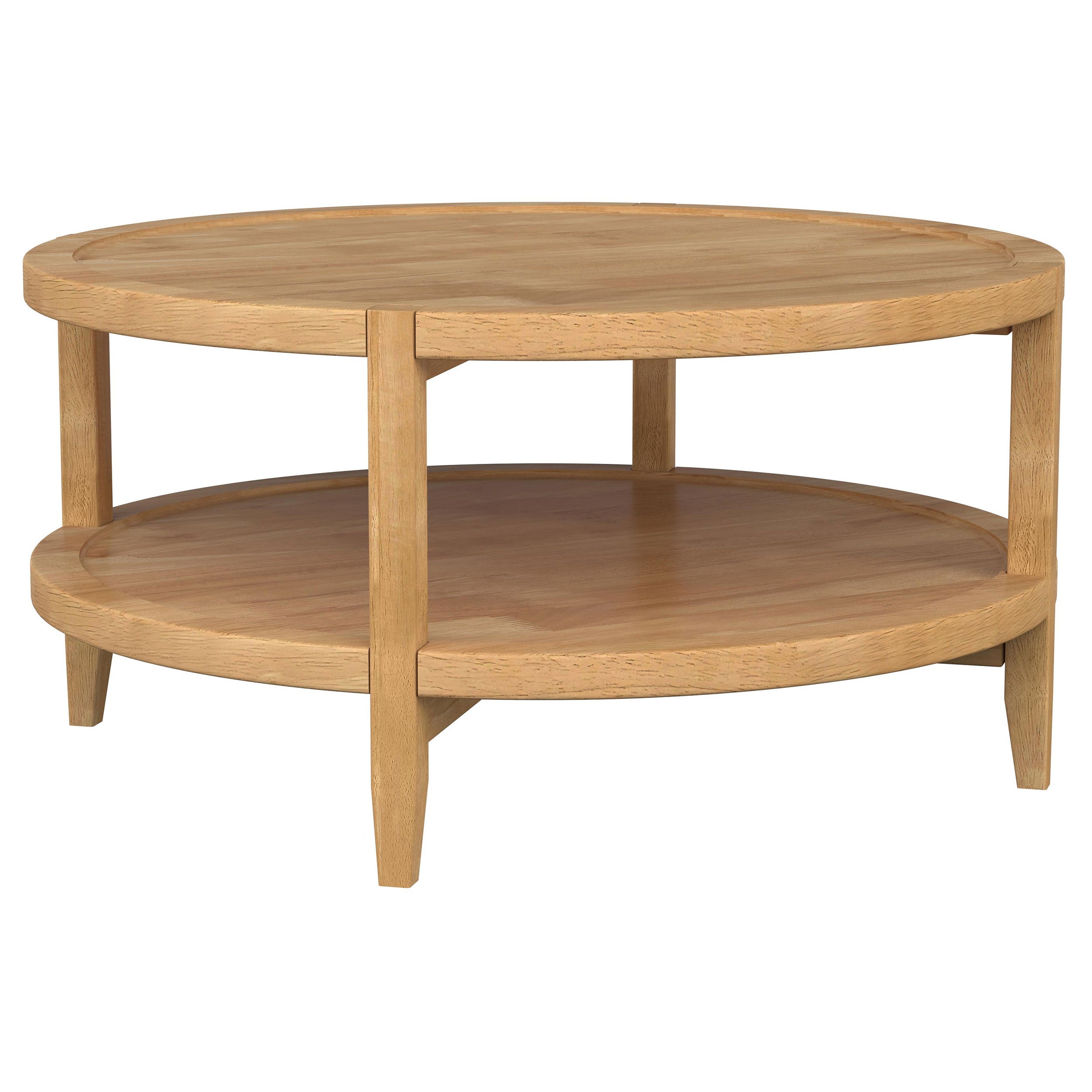Camillo Round Solid Wood Coffee Table Maple Brown-