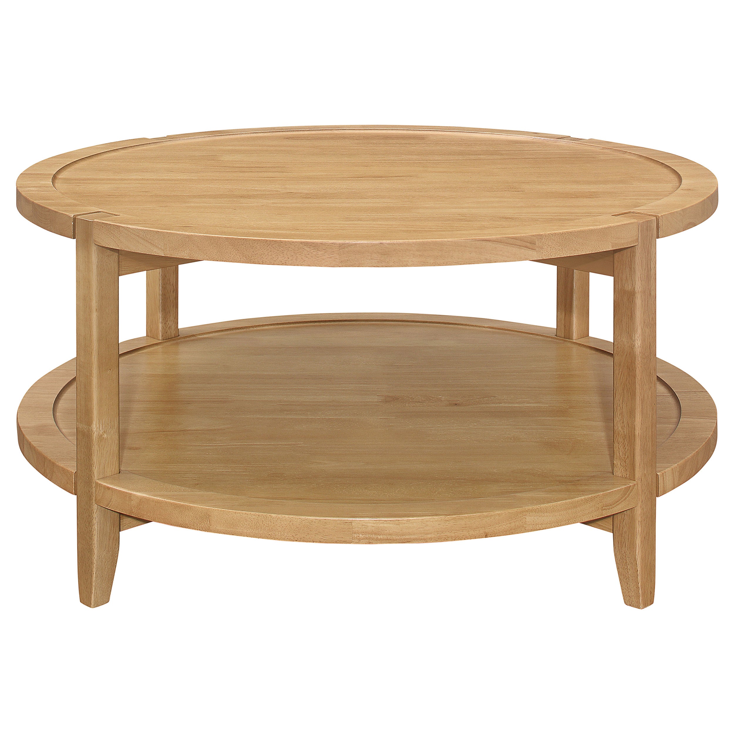 Camillo Round Solid Wood Coffee Table Maple Brown-