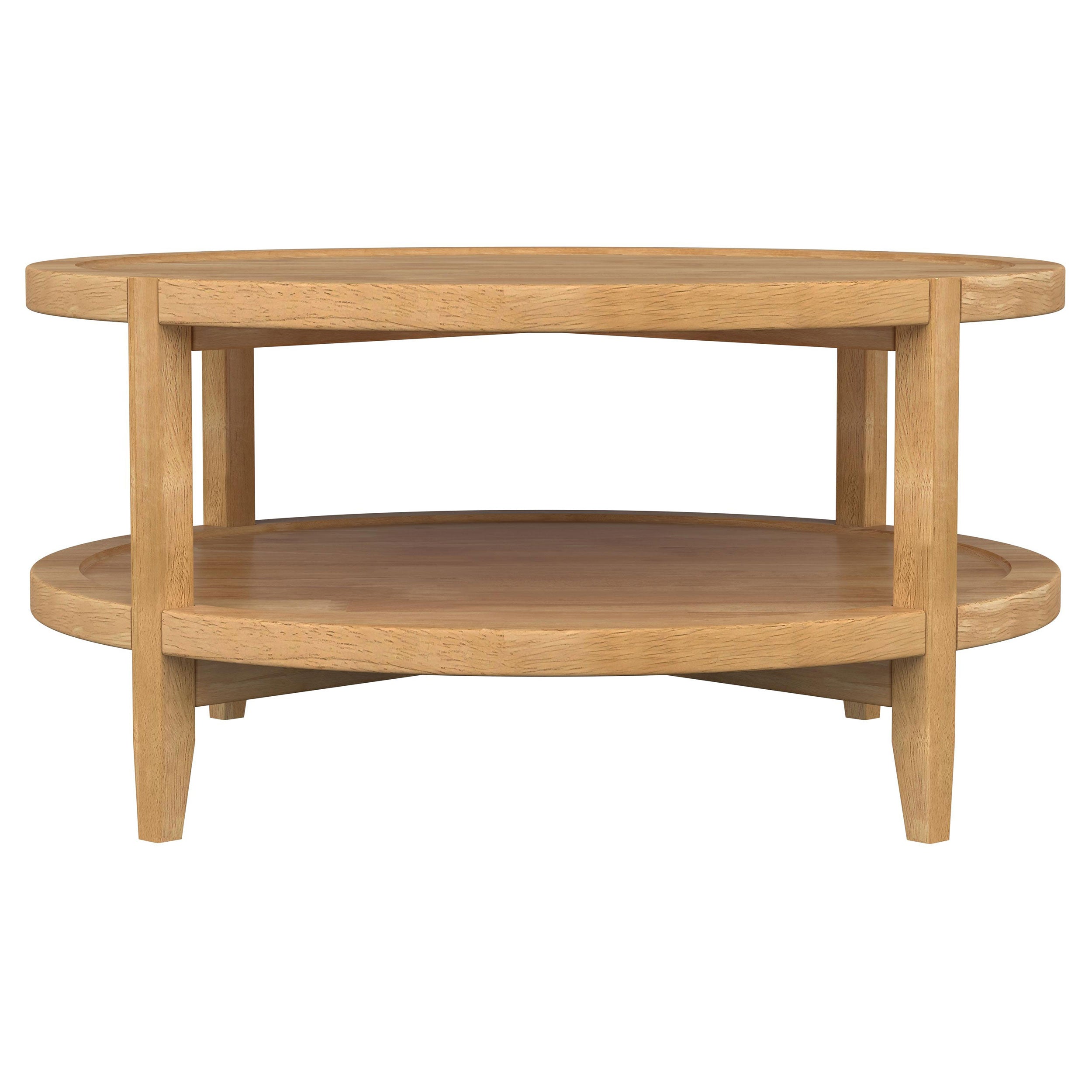 Camillo Round Solid Wood Coffee Table Maple Brown-