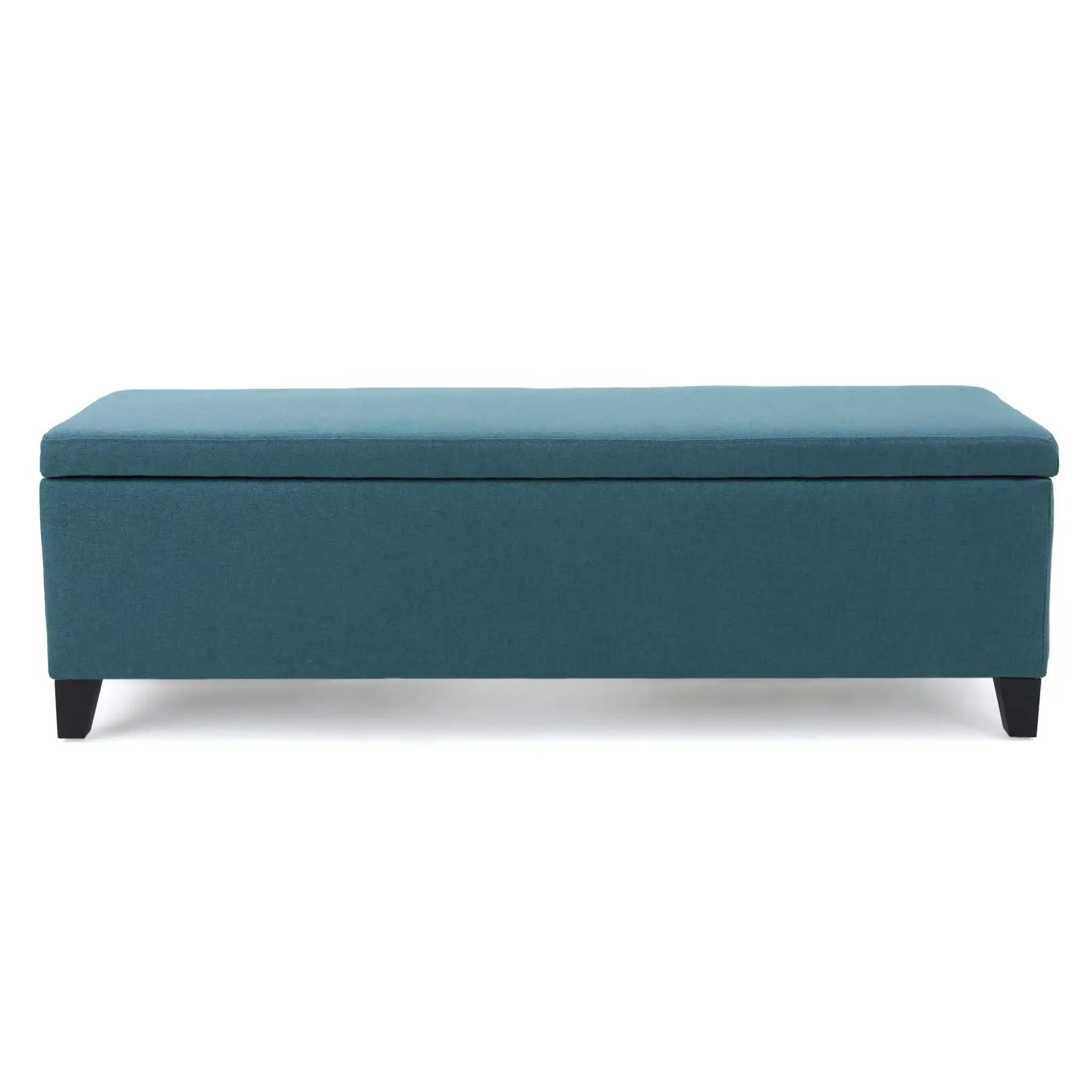 Contemporary Storage Ottoman Bench With Polyester Upholstery