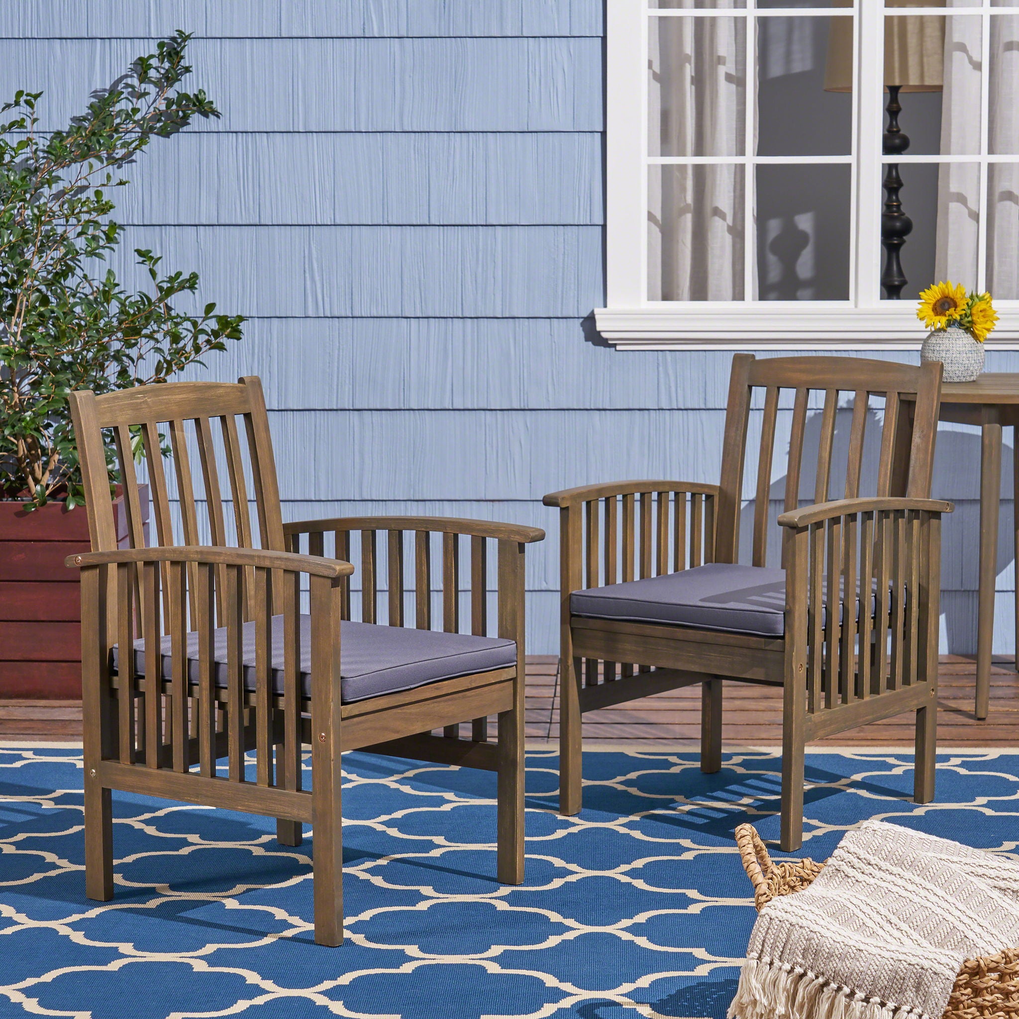 Casa - Acacia Dining Chair Set With Cushions,