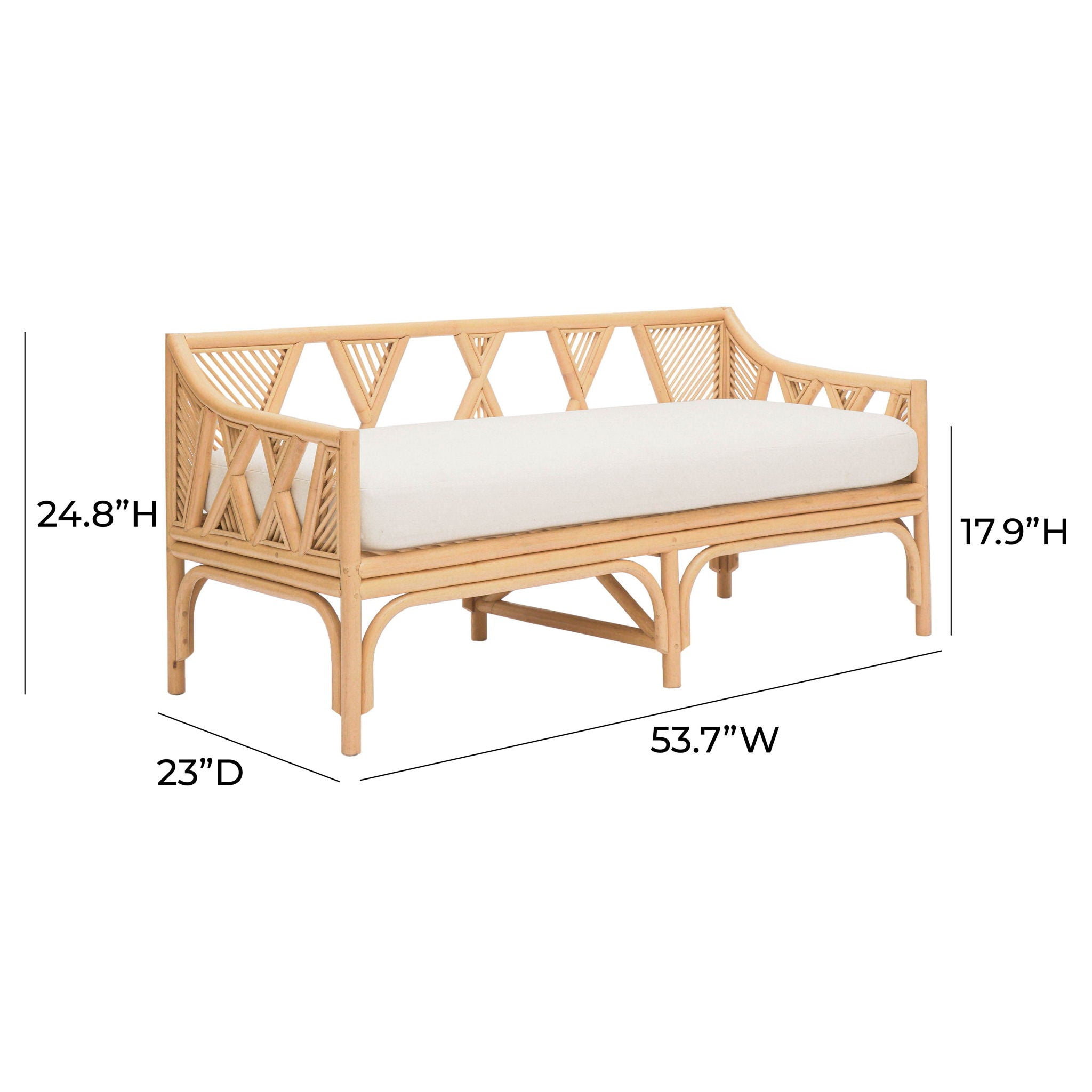 Jayla - Rattan Bench - Natural / White