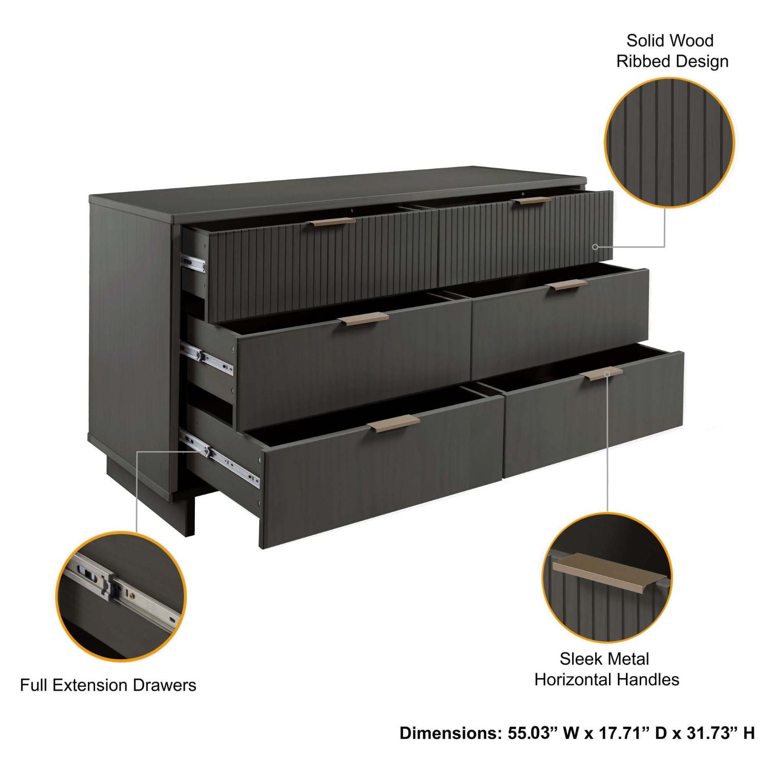 Granville - Dresse With 6 Drawers