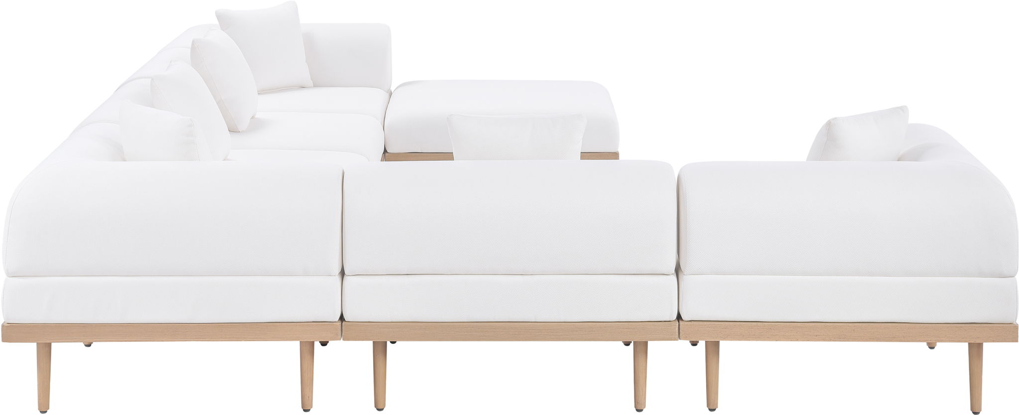 Laguna - 7 Piece Resilient Water Resistant Fabric 142" Upholstered Outdoor Patio Modular Sectional