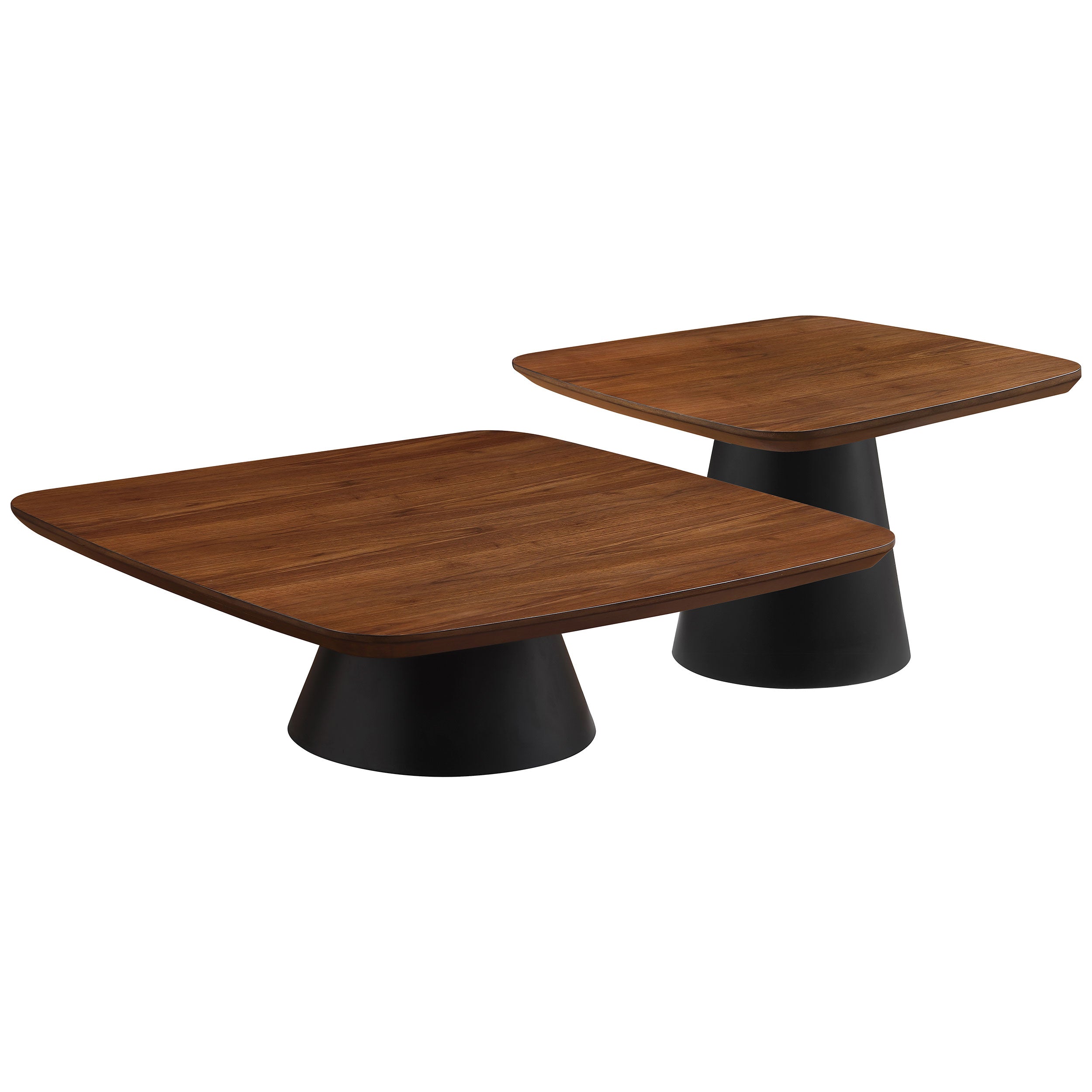 Eason 2-piece Coffee Table Set Walnut and Black-