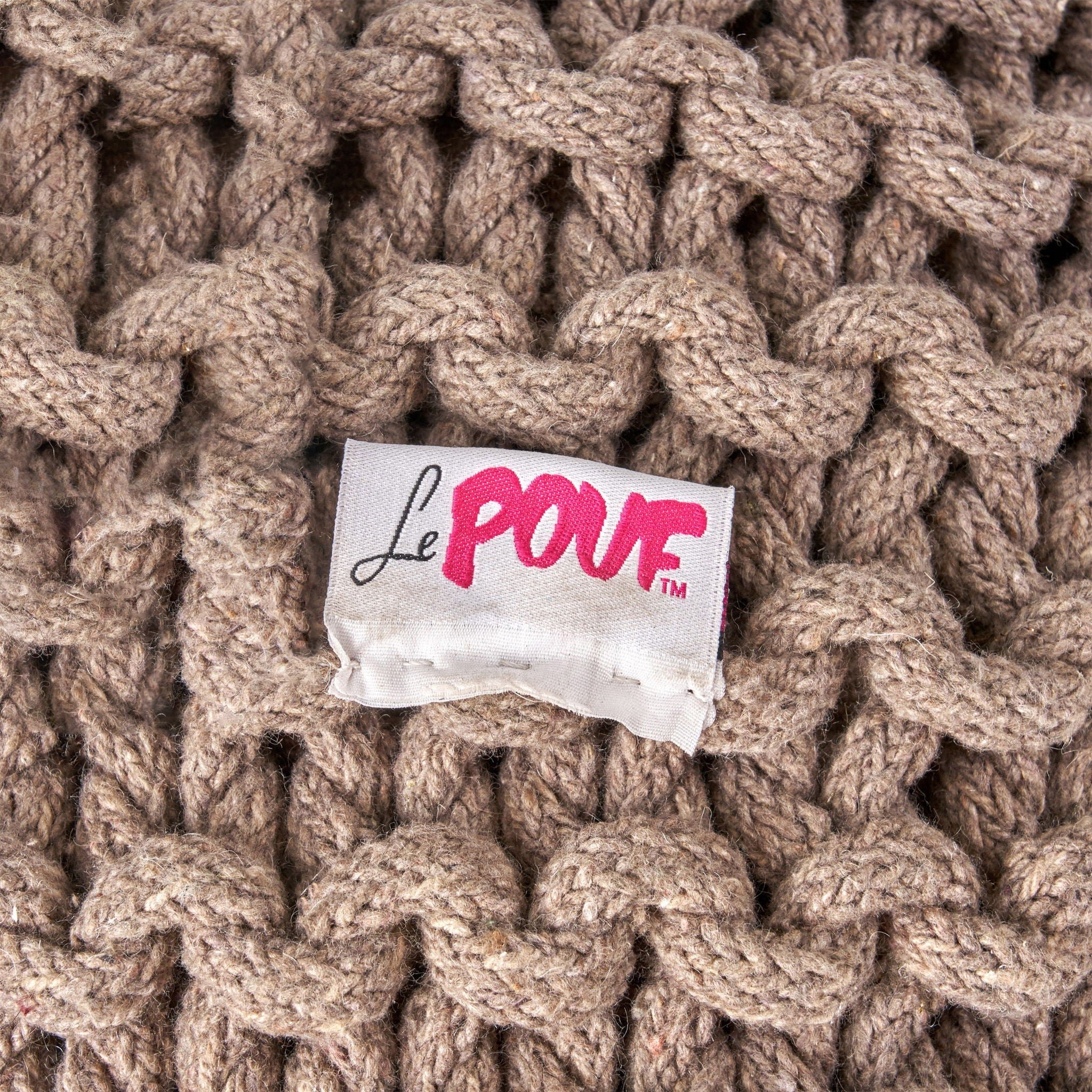 Moro - Knitted Cotton Round Pouf With Pumpkin Shape