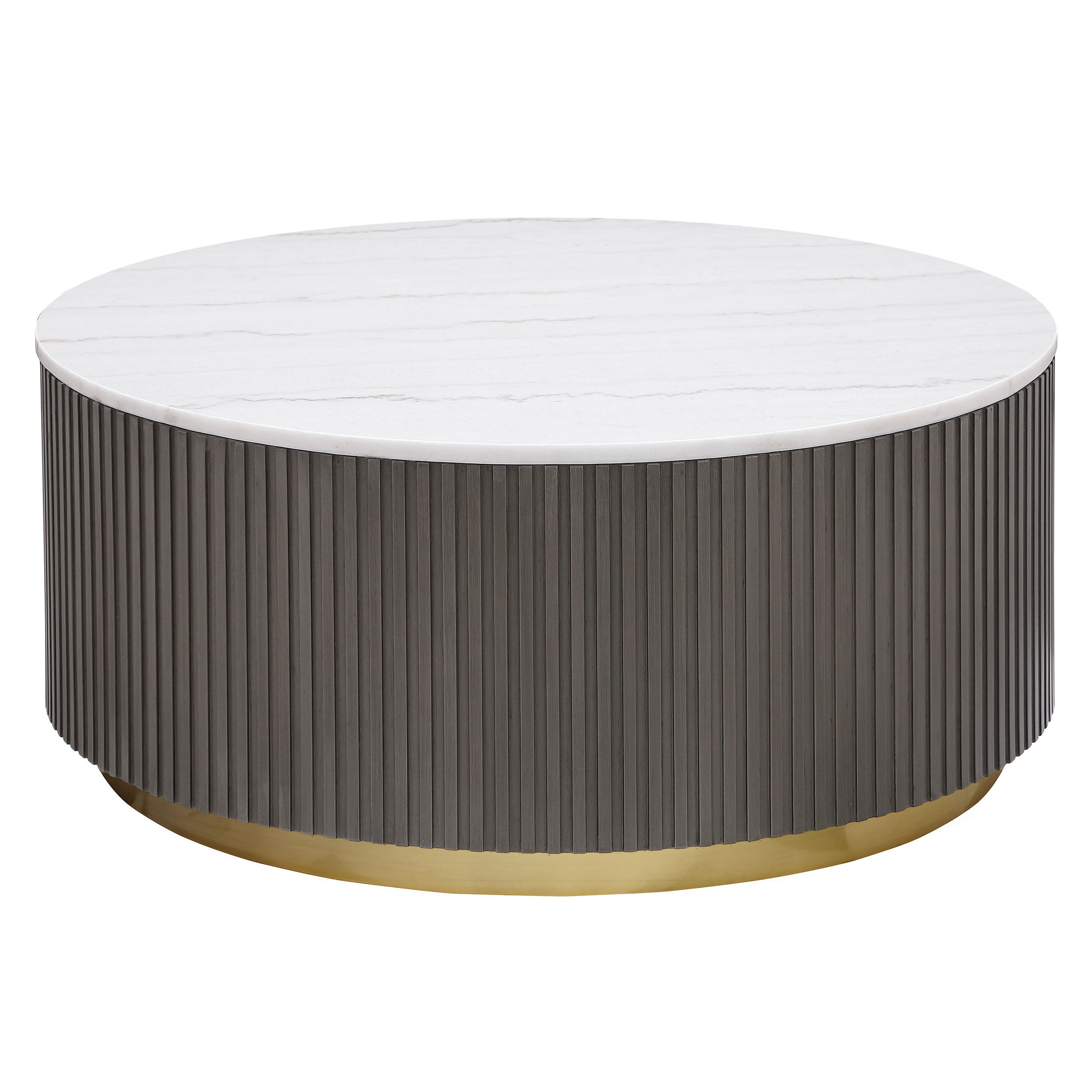 Jason Round White Marble Top Coffee Table Charcoal-