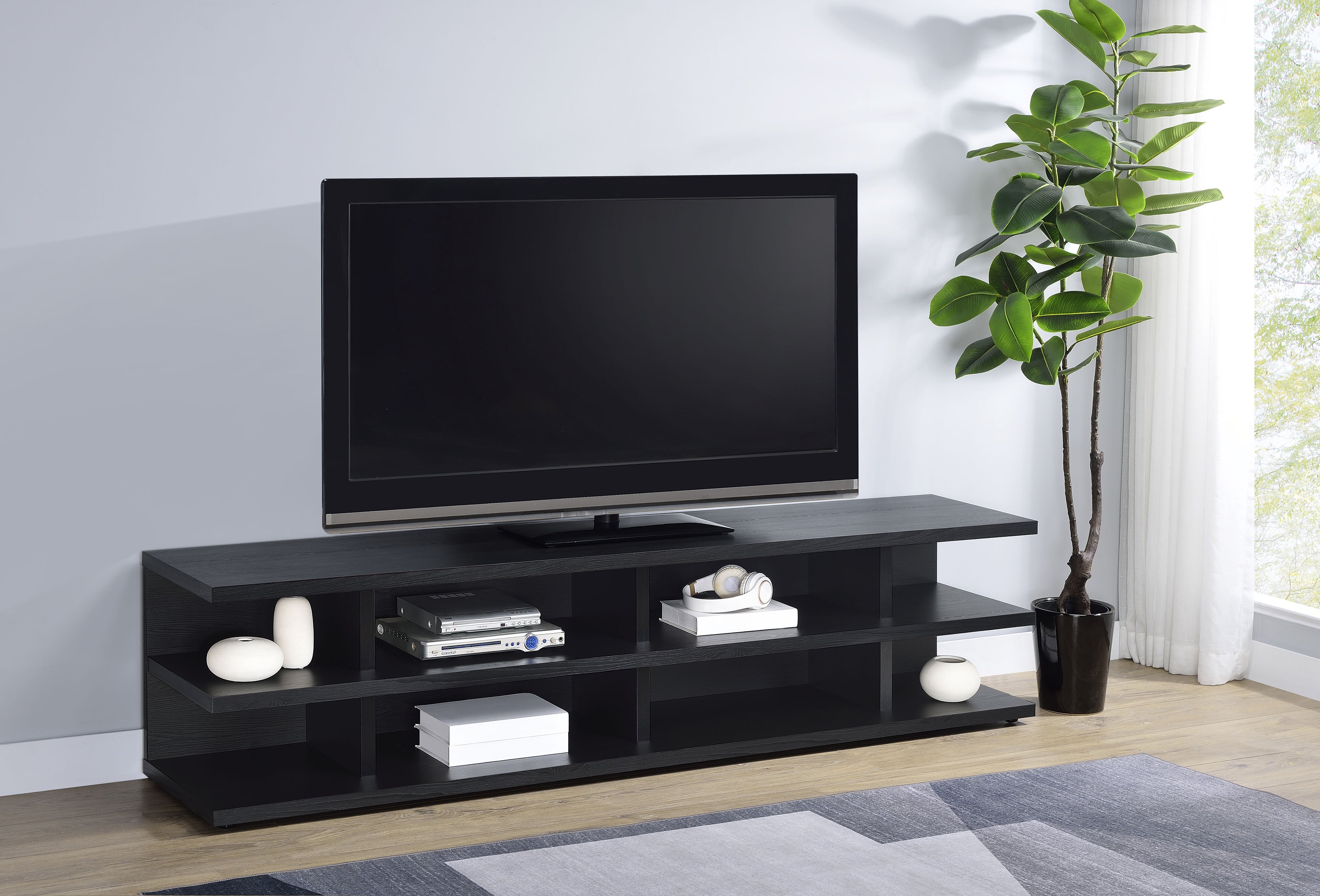 Cartmill 78-inch 2-tier TV Stand Media Console Black-