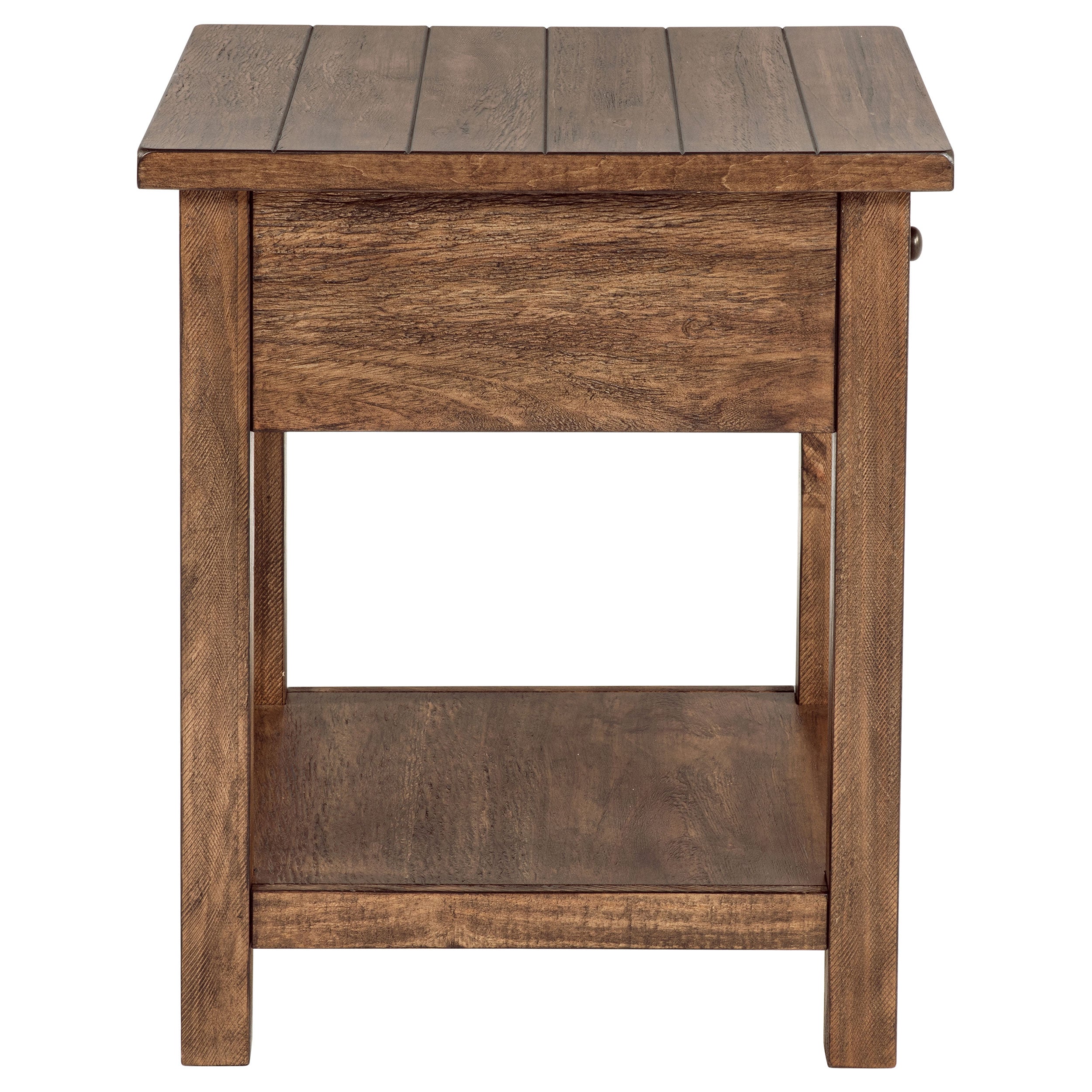 Payne 1-drawer Wood End Table with Shelf Distressed Brown-