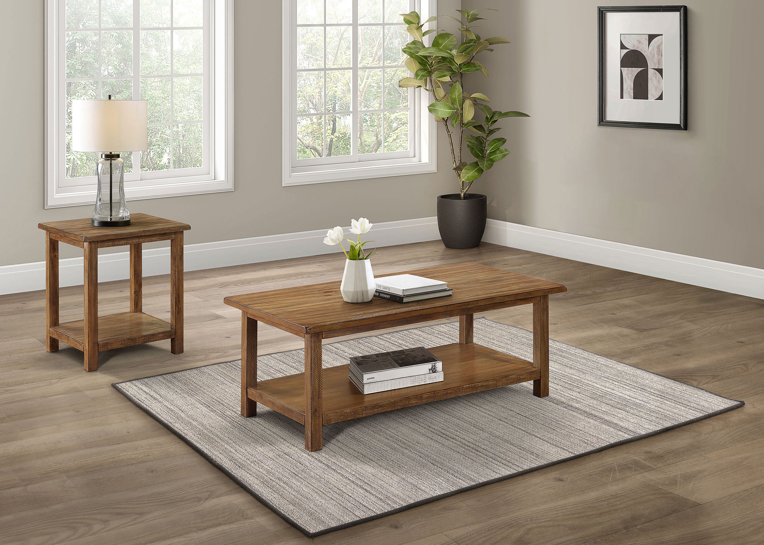 Payne 2-piece Coffee and End Table Set Distressed Brown-Coaster