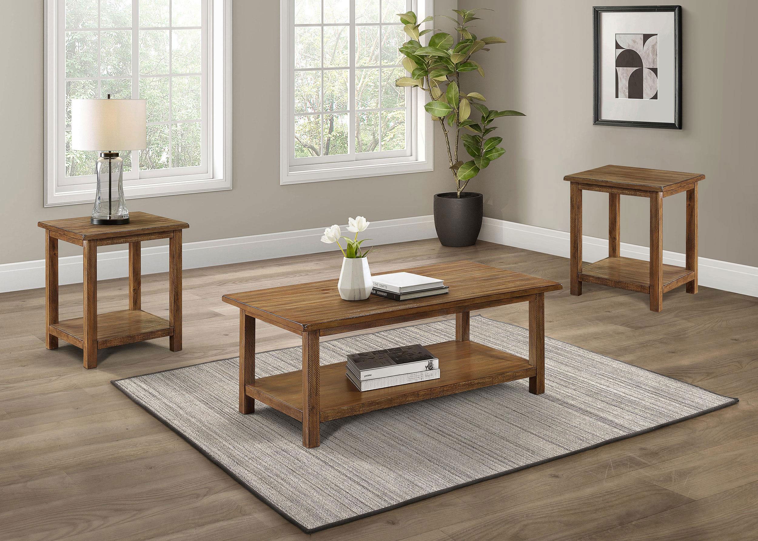 Payne 2-piece Coffee and End Table Set Distressed Brown-Coaster