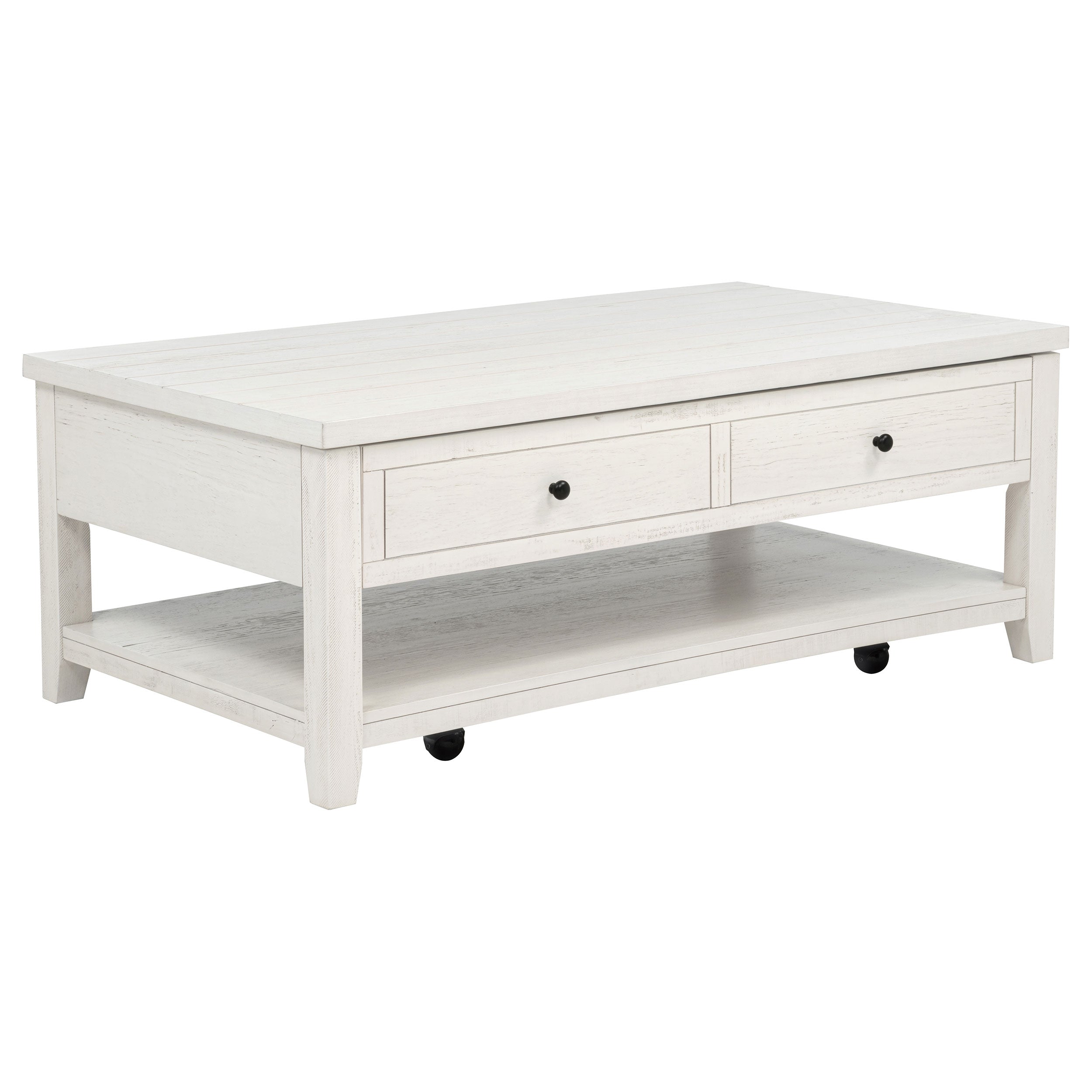 Payne 48-inch Mobile Lift Top Coffee Table Distressed White-