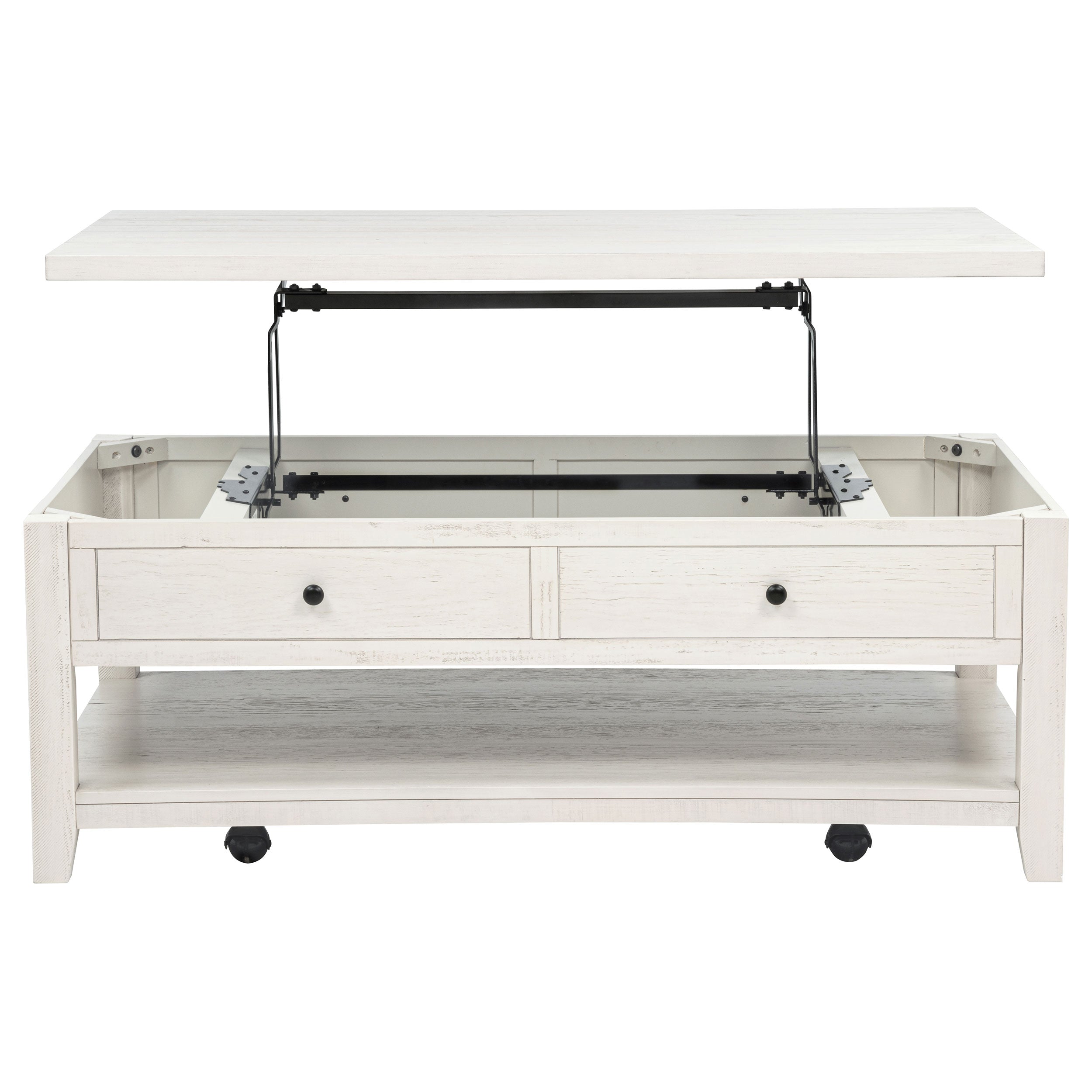 Payne 48-inch Mobile Lift Top Coffee Table Distressed White-