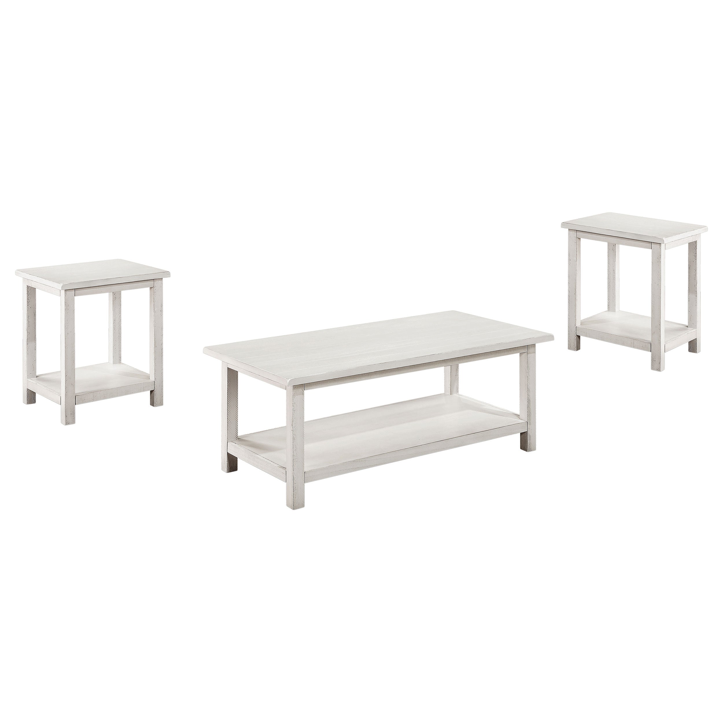 Payne 2-piece Coffee and End Table Set Distressed White-Coaster