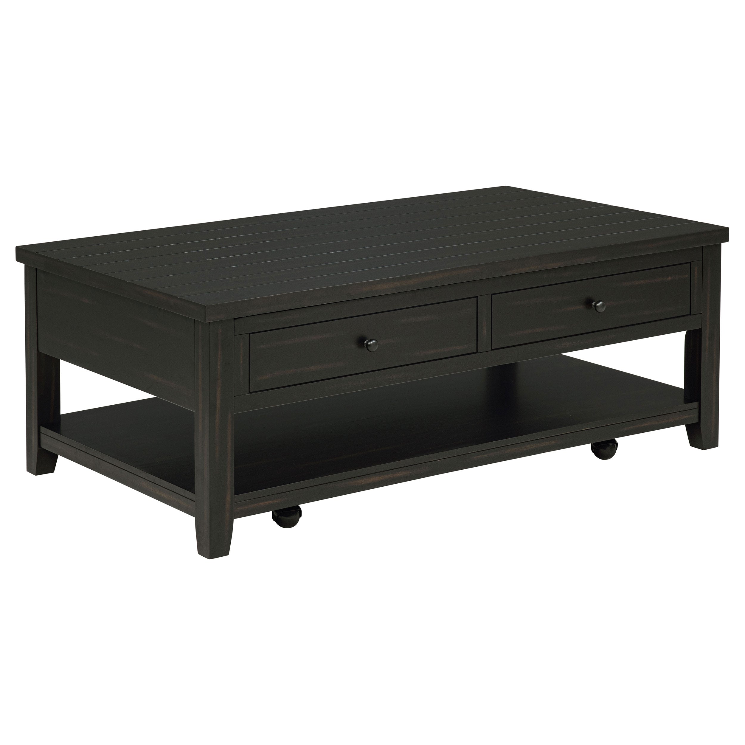 Payne 48-inch Mobile Lift Top Coffee Table Distressed Java-
