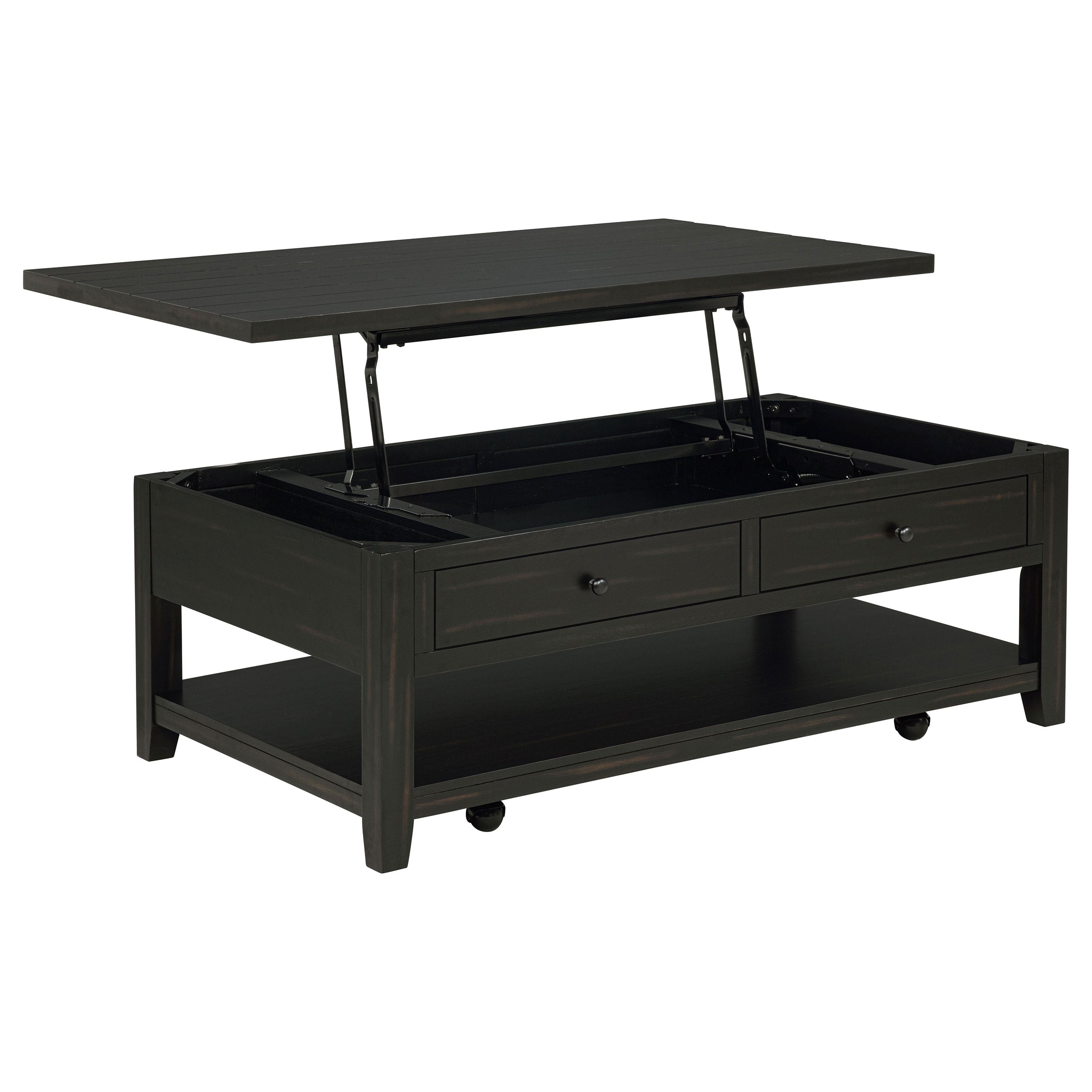 Payne 48-inch Mobile Lift Top Coffee Table Distressed Java-