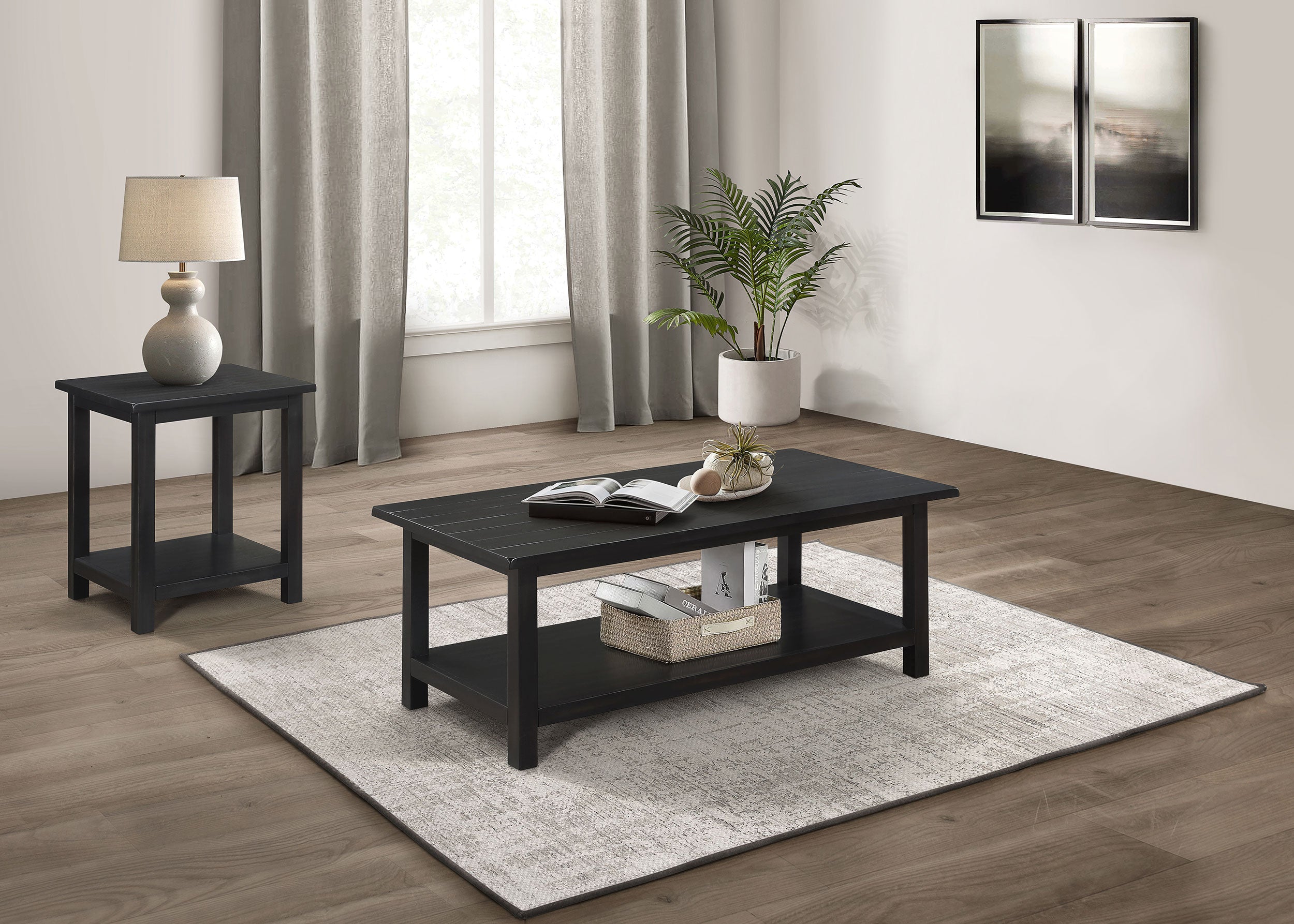 Payne 2-piece Coffee and End Table Set Distressed Java-Coaster