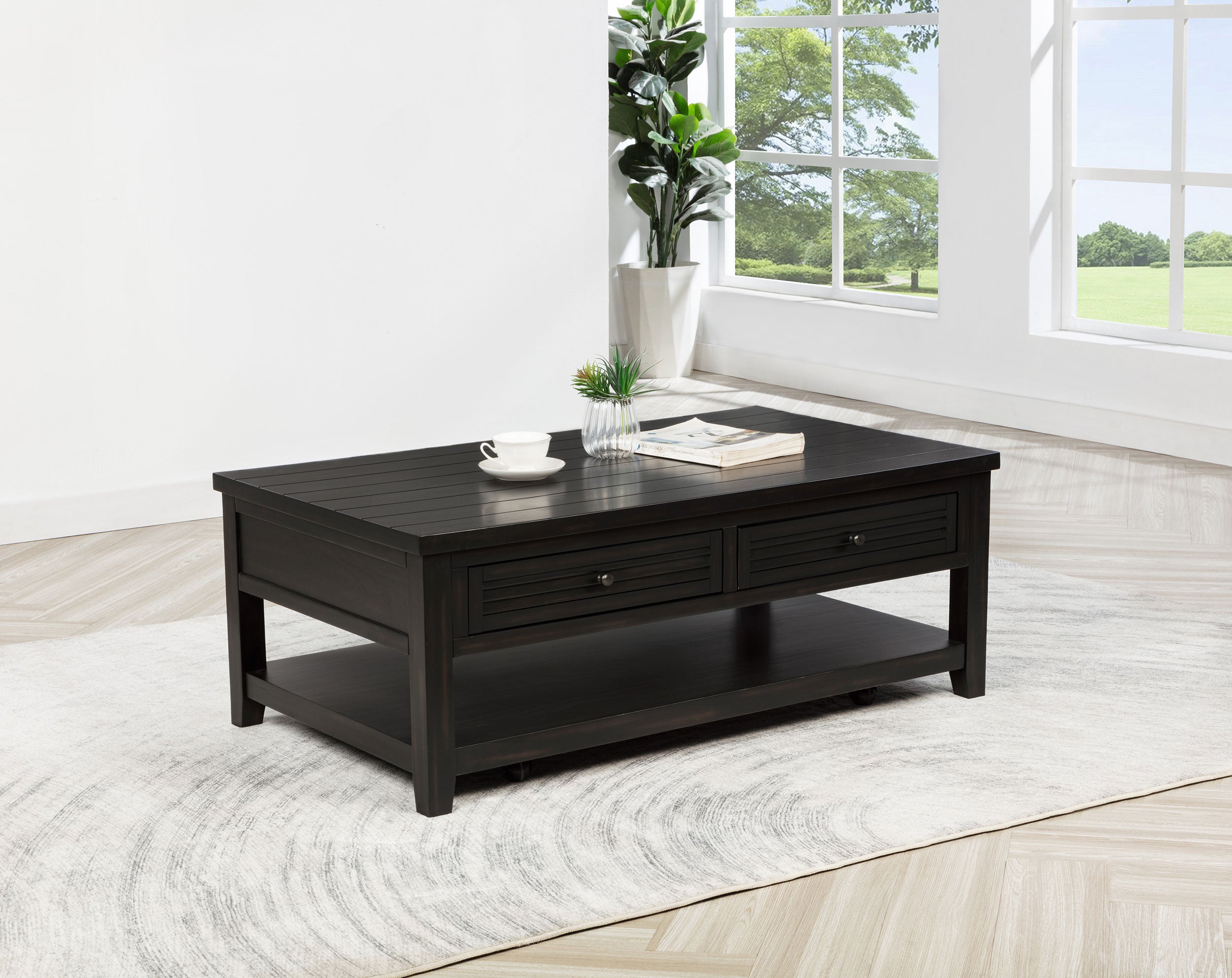Concord 2-drawer Rectangular Coffee Table Distressed Java-