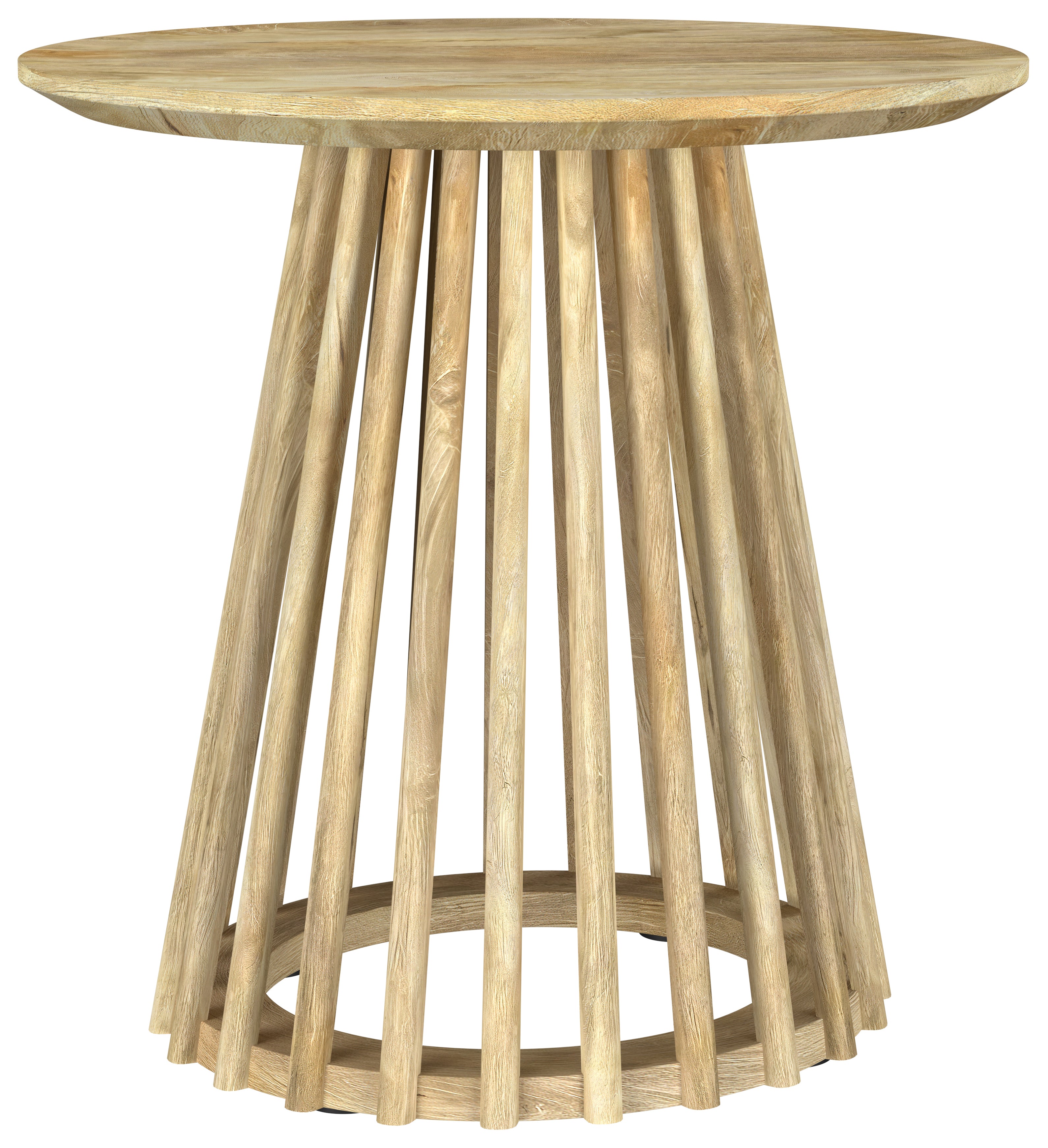 Touhy Round Solid Wood End Side Table Natural Mango-