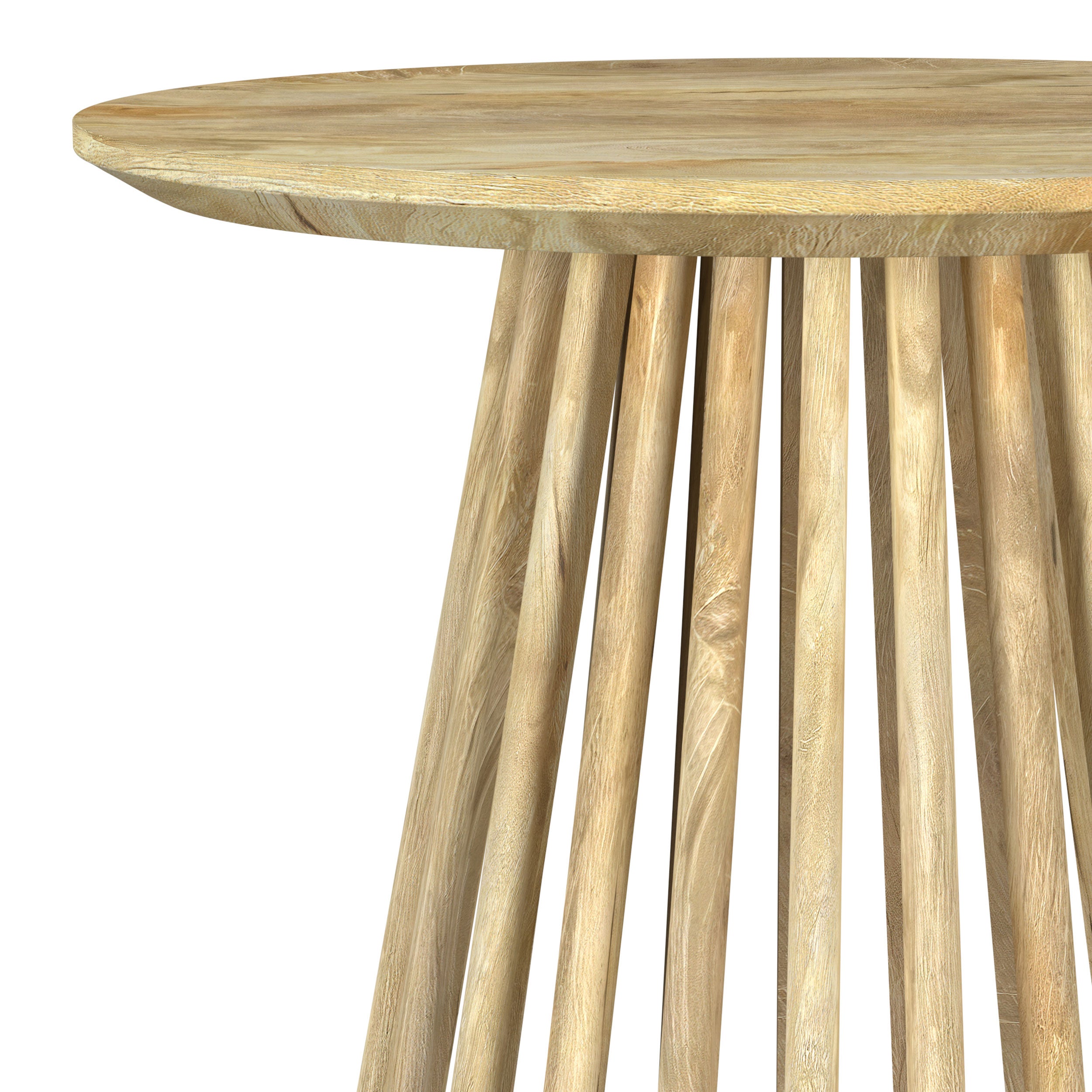 Touhy Round Solid Wood End Side Table Natural Mango-