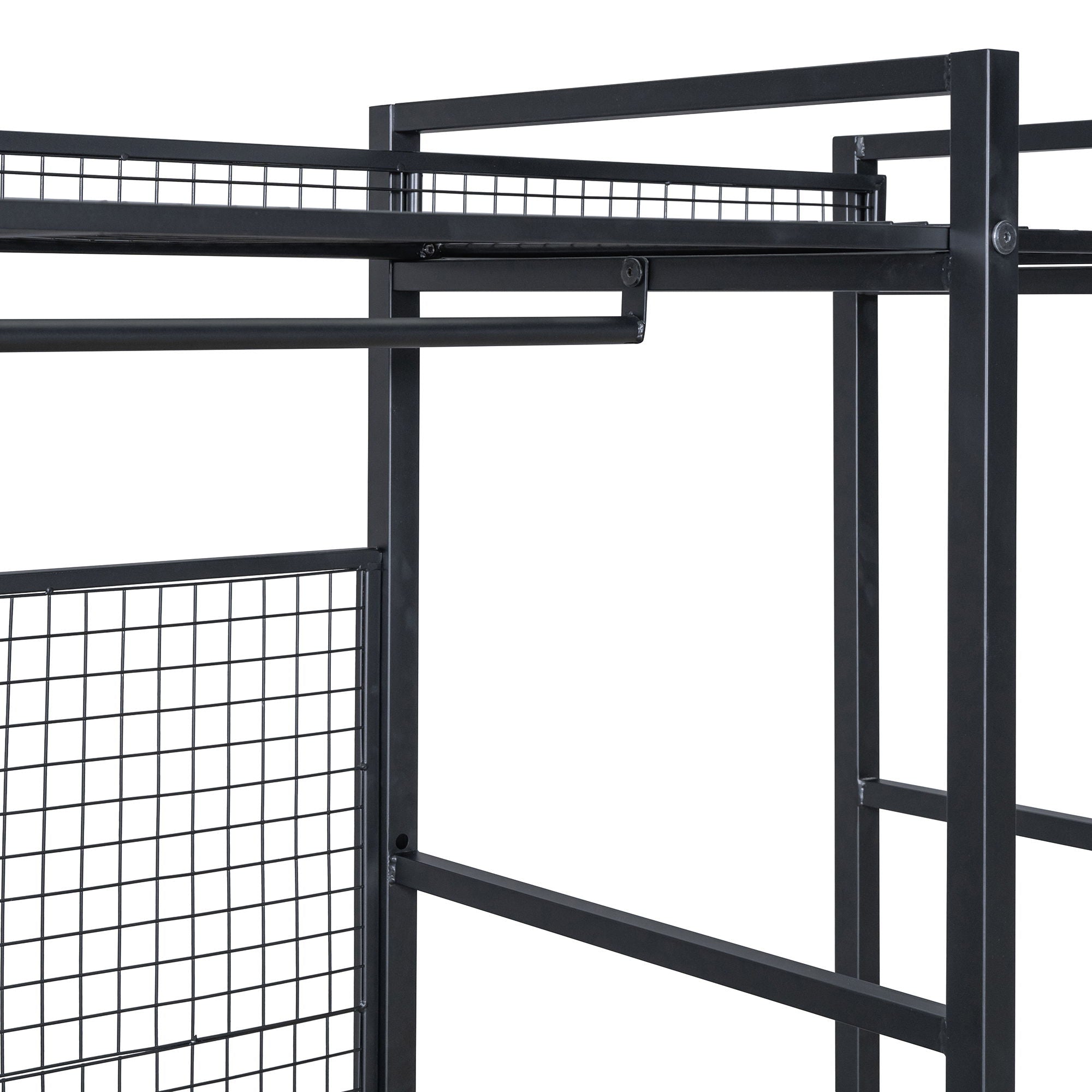Open Style Wardrobe With Hanging Rails, Shelves And Drawers