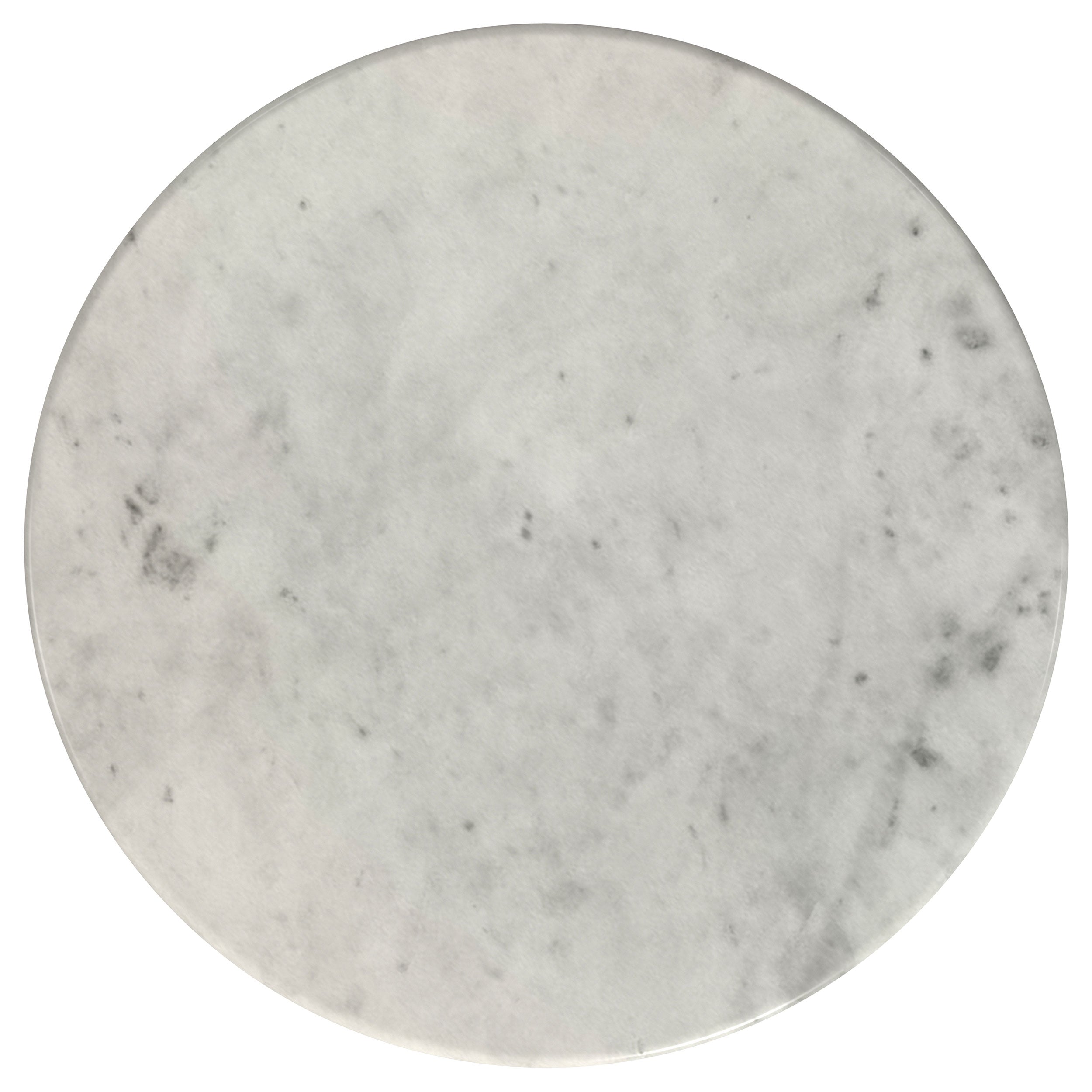 Hermas Round Genuine Marble Top Metal End Side Table White-