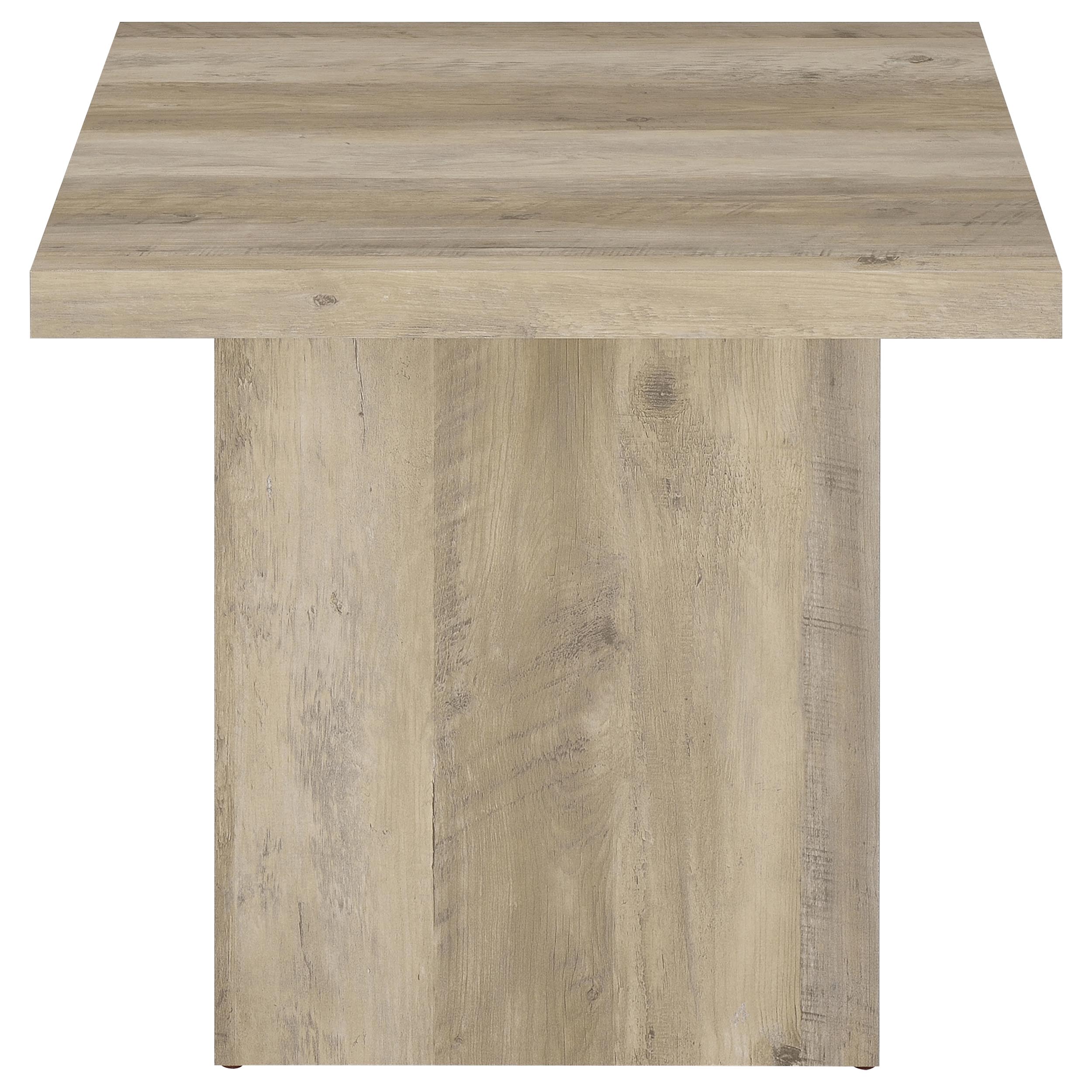 Devar Square Engineered Wood End Table Distressed Pine-