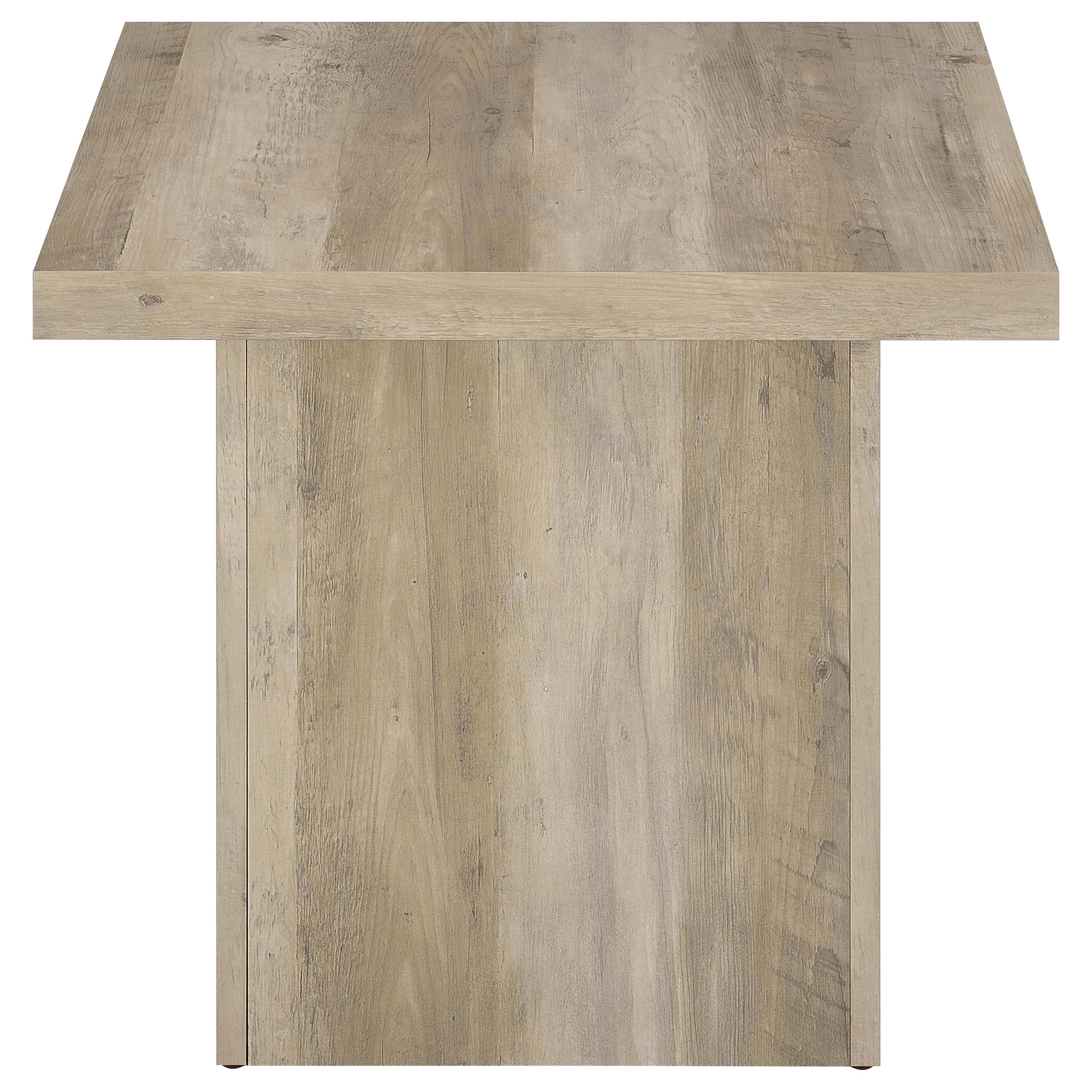 Devar Square Engineered Wood End Table Distressed Pine-