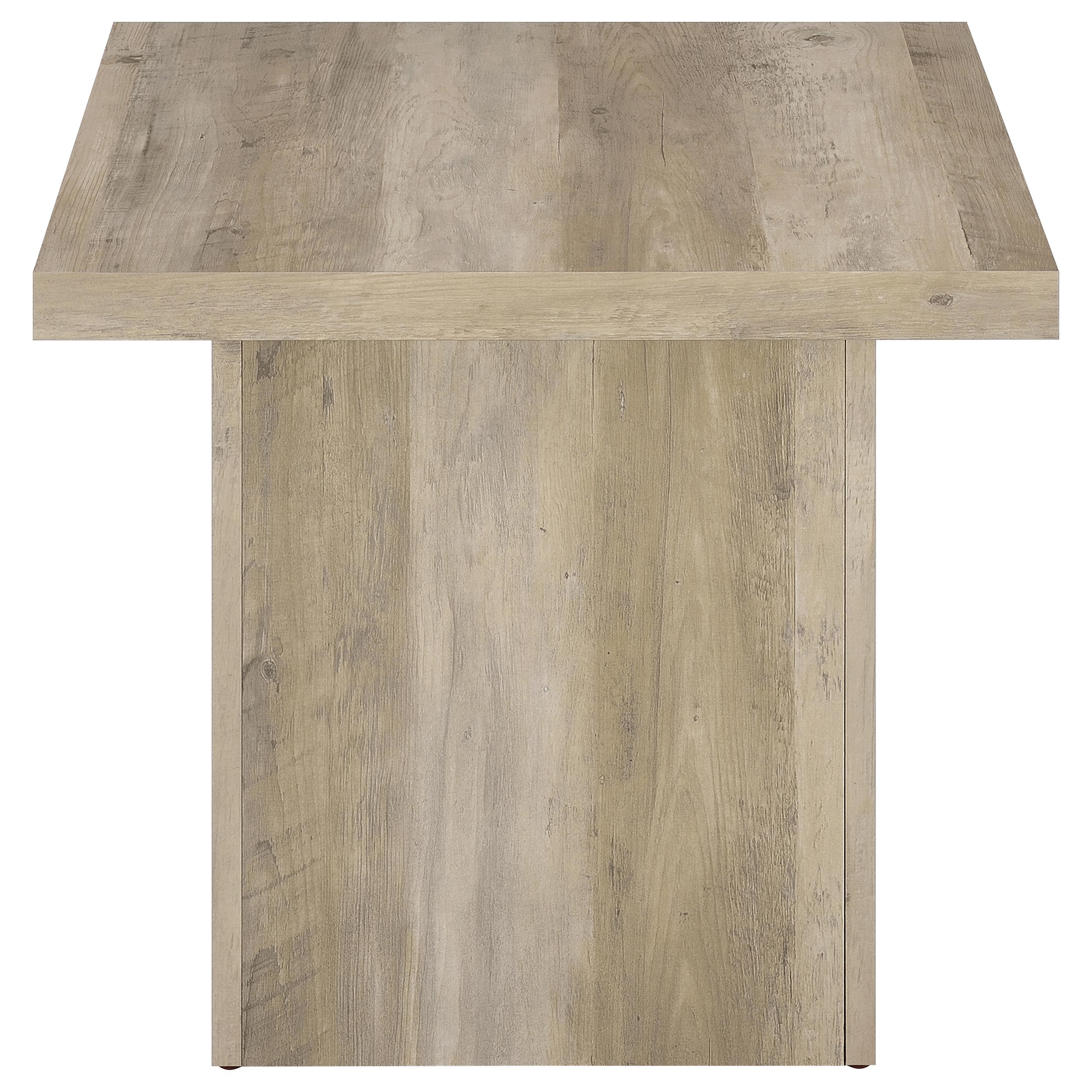 Devar Square Engineered Wood End Table Distressed Pine-