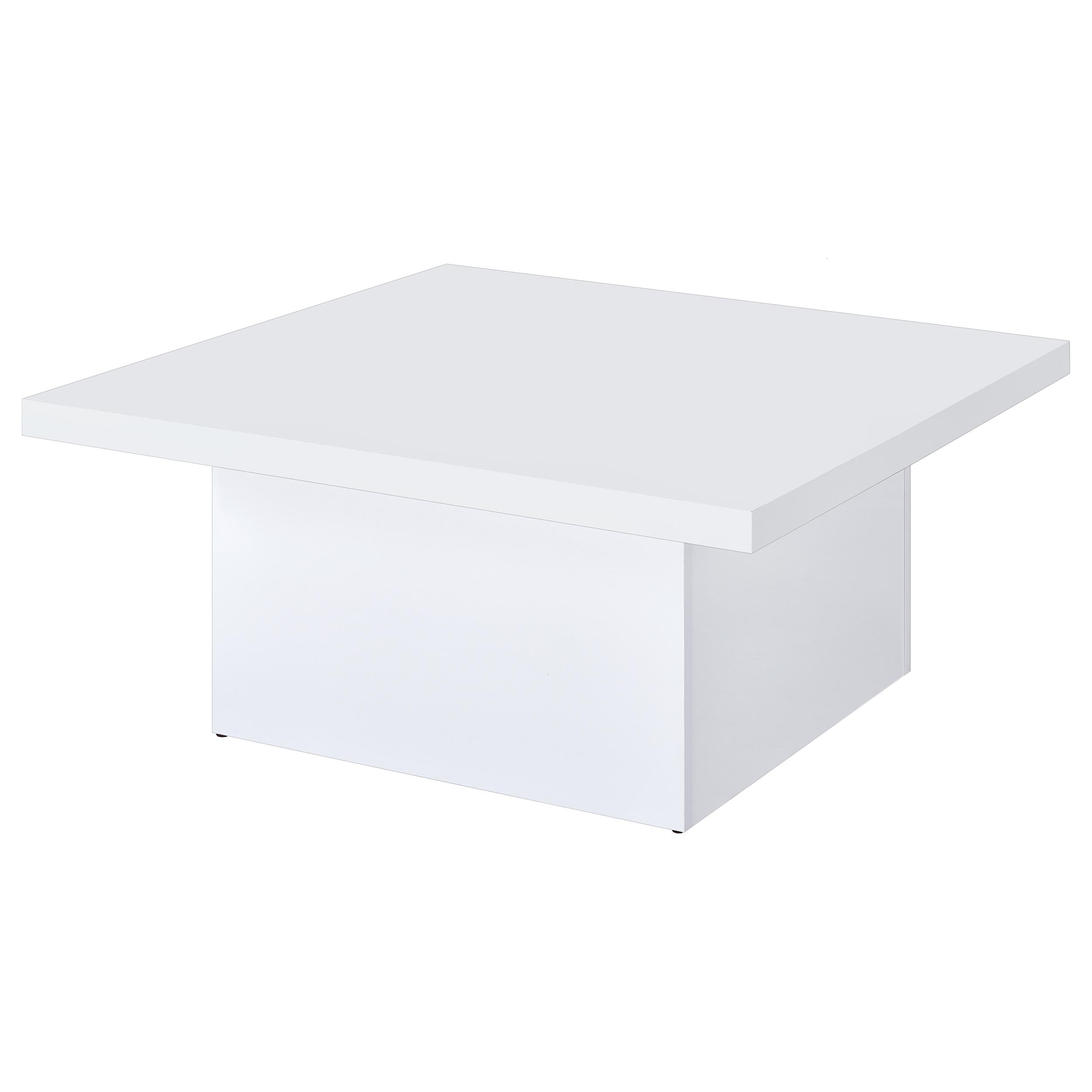 Devar Square Engineered Wood Coffee Table White High Gloss-