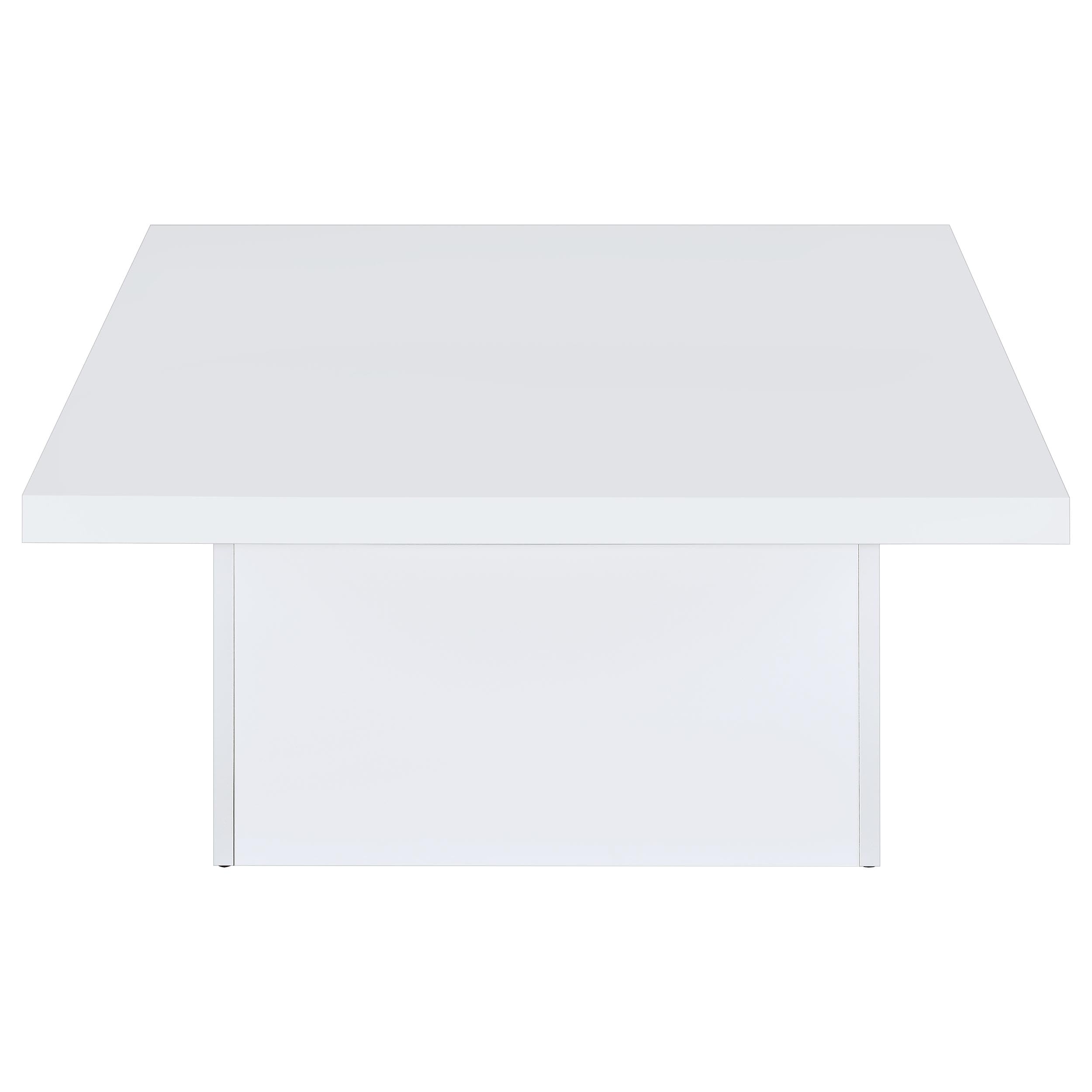 Devar Square Engineered Wood Coffee Table White High Gloss-