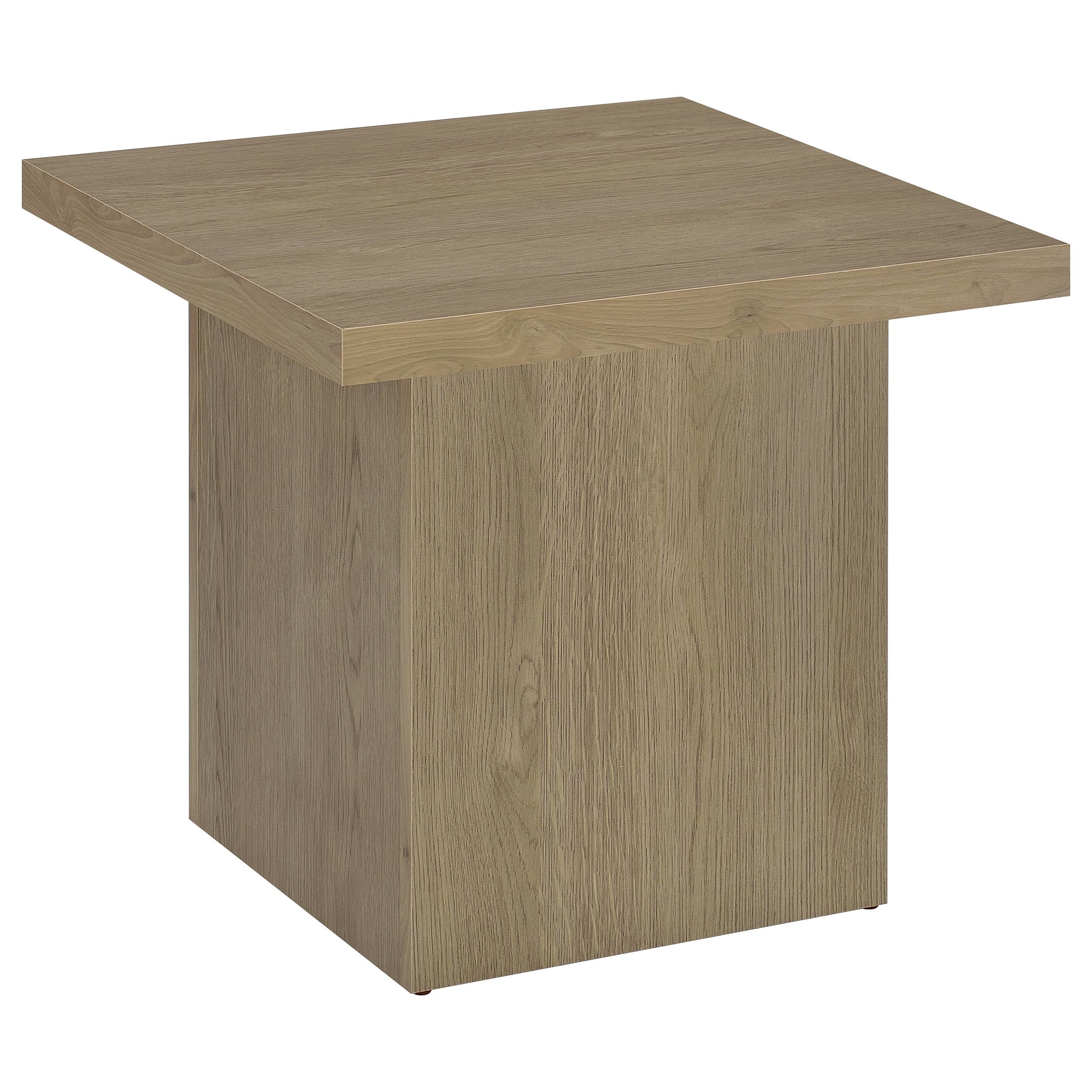 Devar Square Engineered Wood Side End Table Latte-