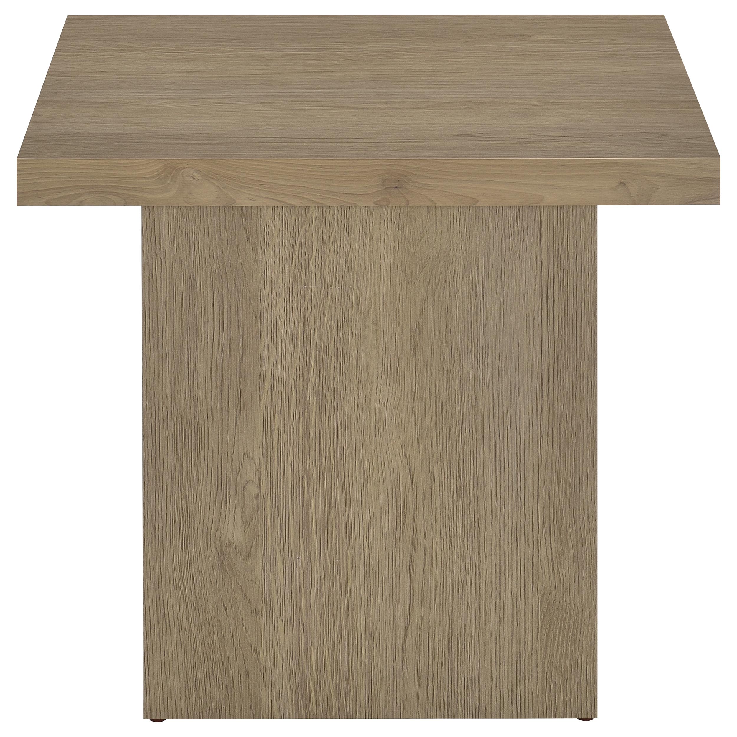 Devar Square Engineered Wood Side End Table Latte-
