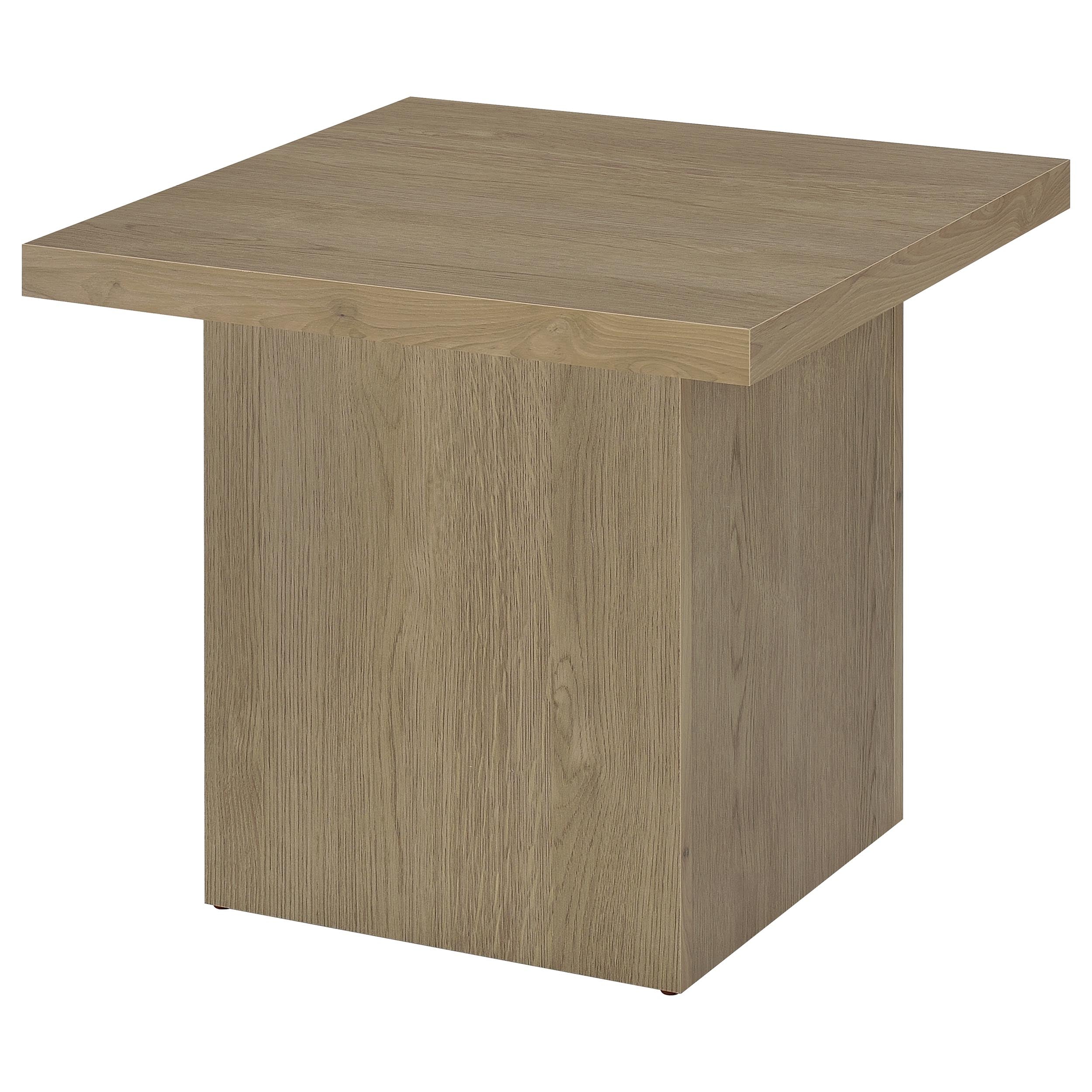 Devar Square Engineered Wood Side End Table Latte-