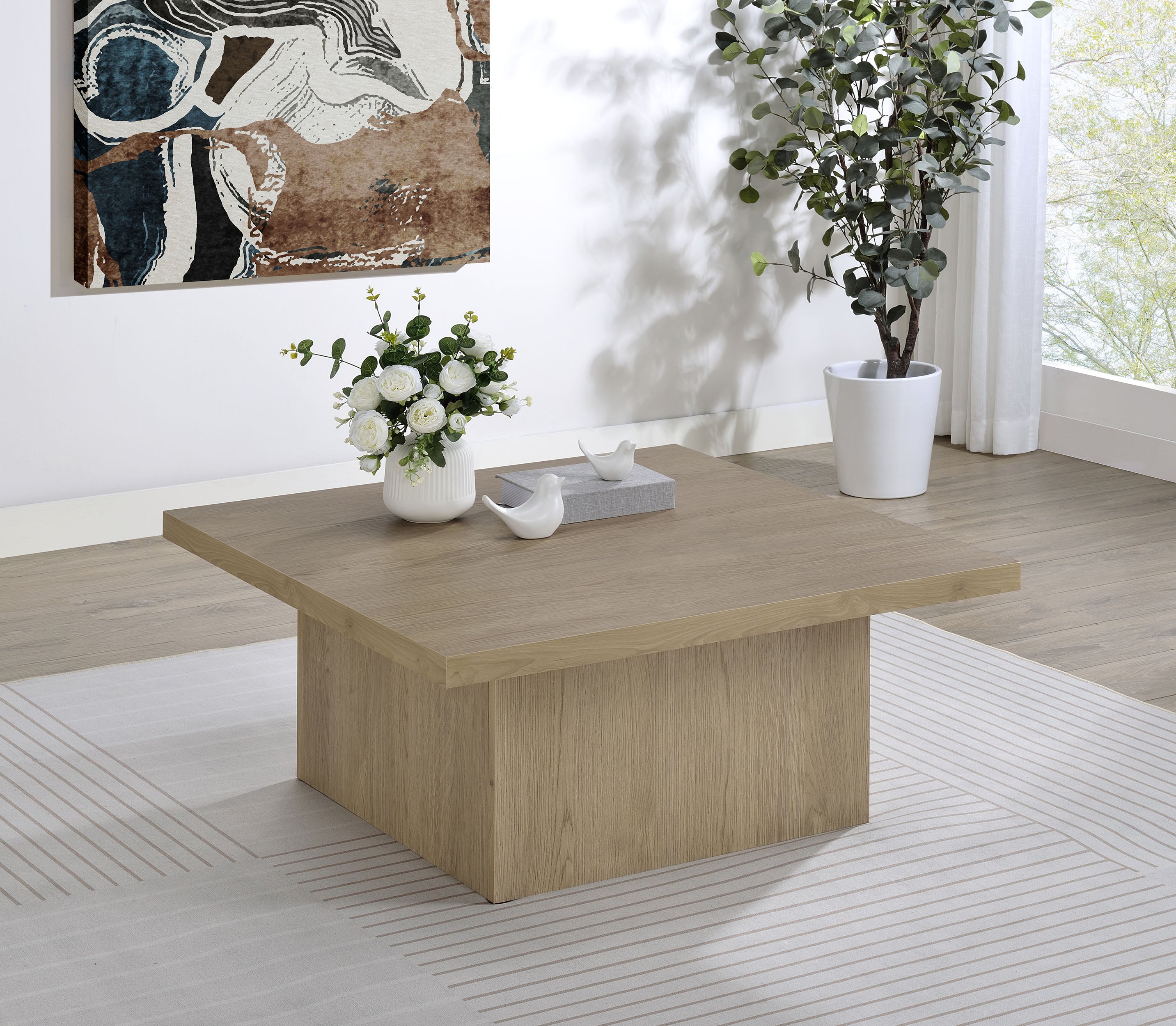 Devar Square Engineered Wood Cocktail Coffee Table Latte-