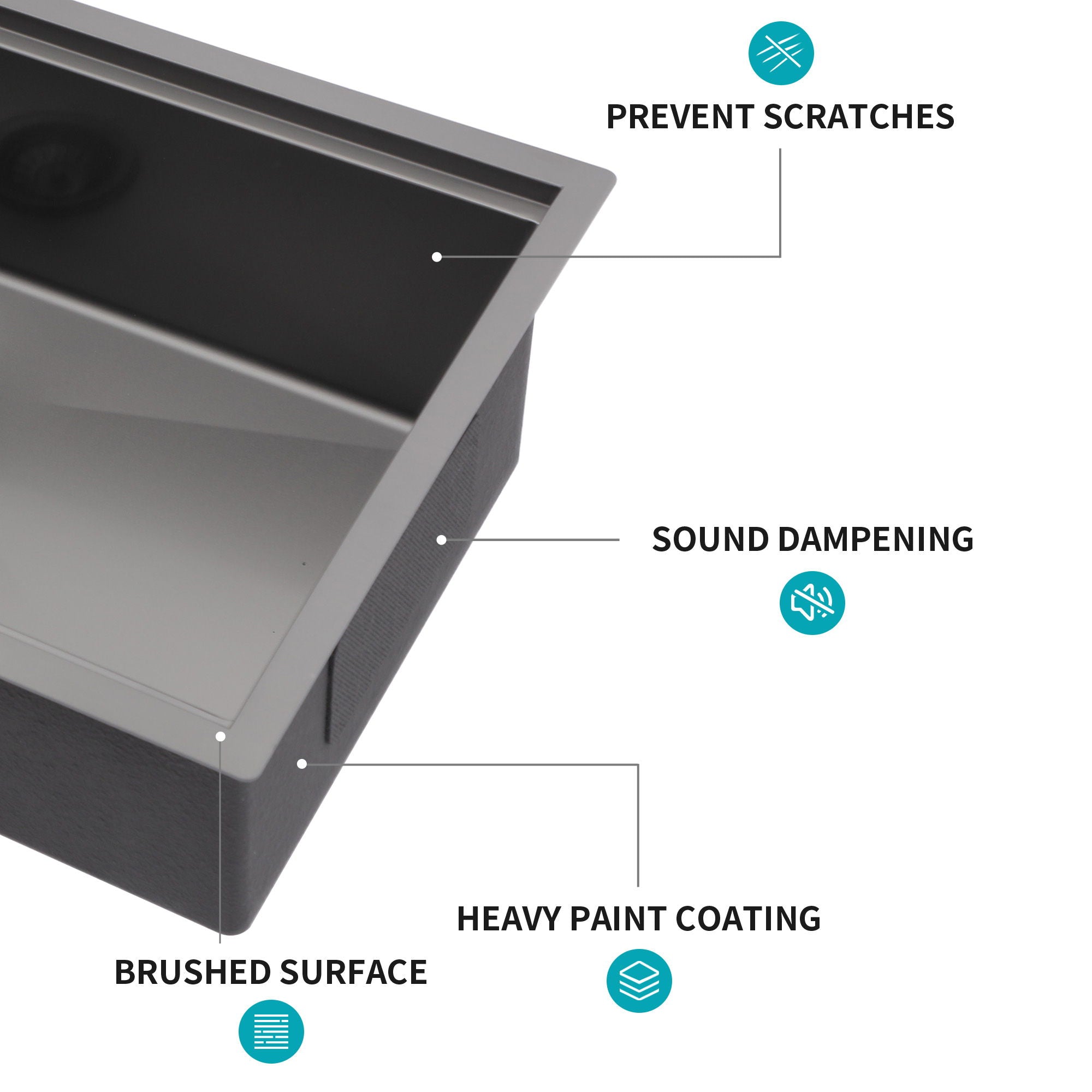 Workstation Kitchen Sink 30" X 18" X 10" Single Bowl Undermount 16 Gauge - Gunmetal Black - Best Buy Furniture