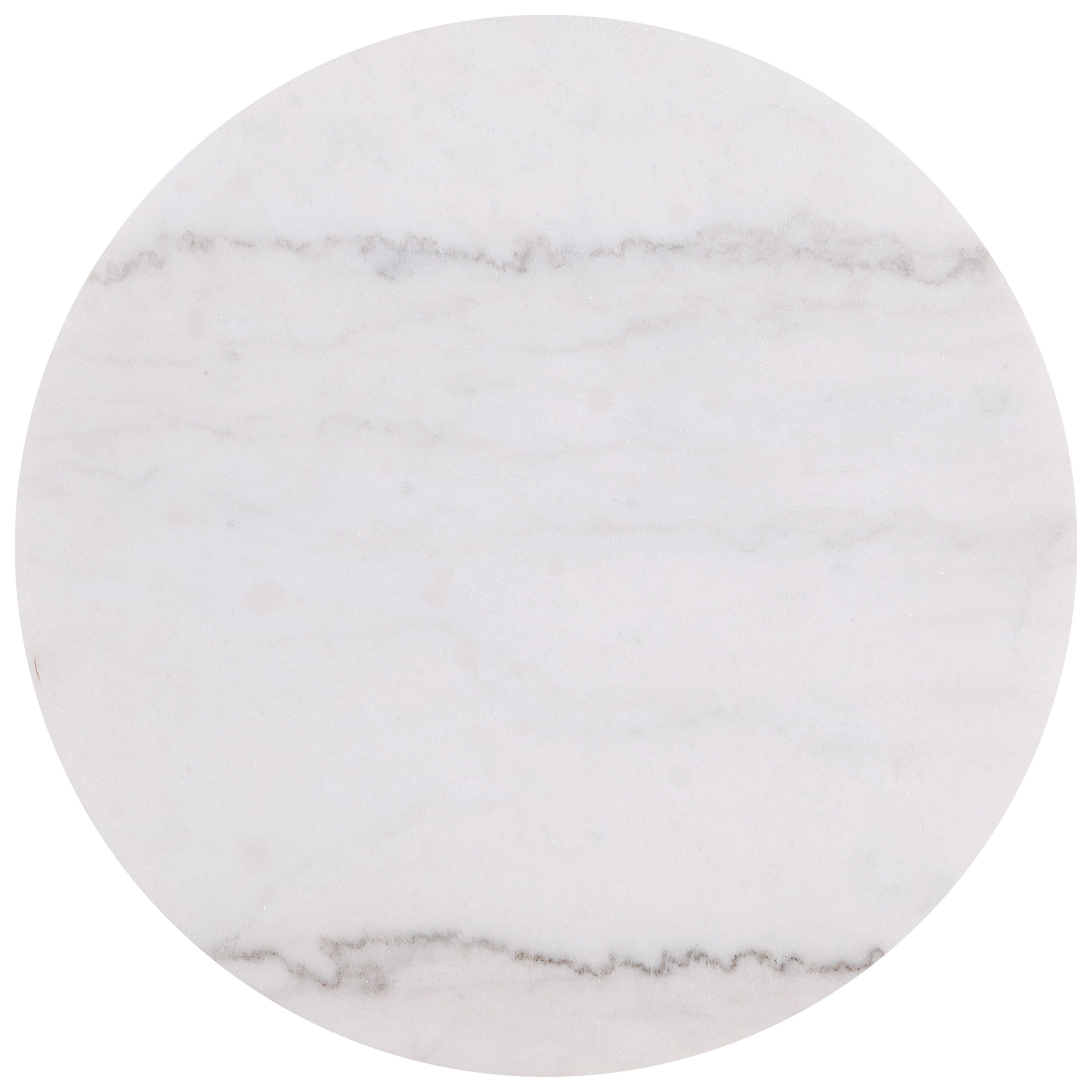 Jason Round White Marble Top Side End Table Greige-