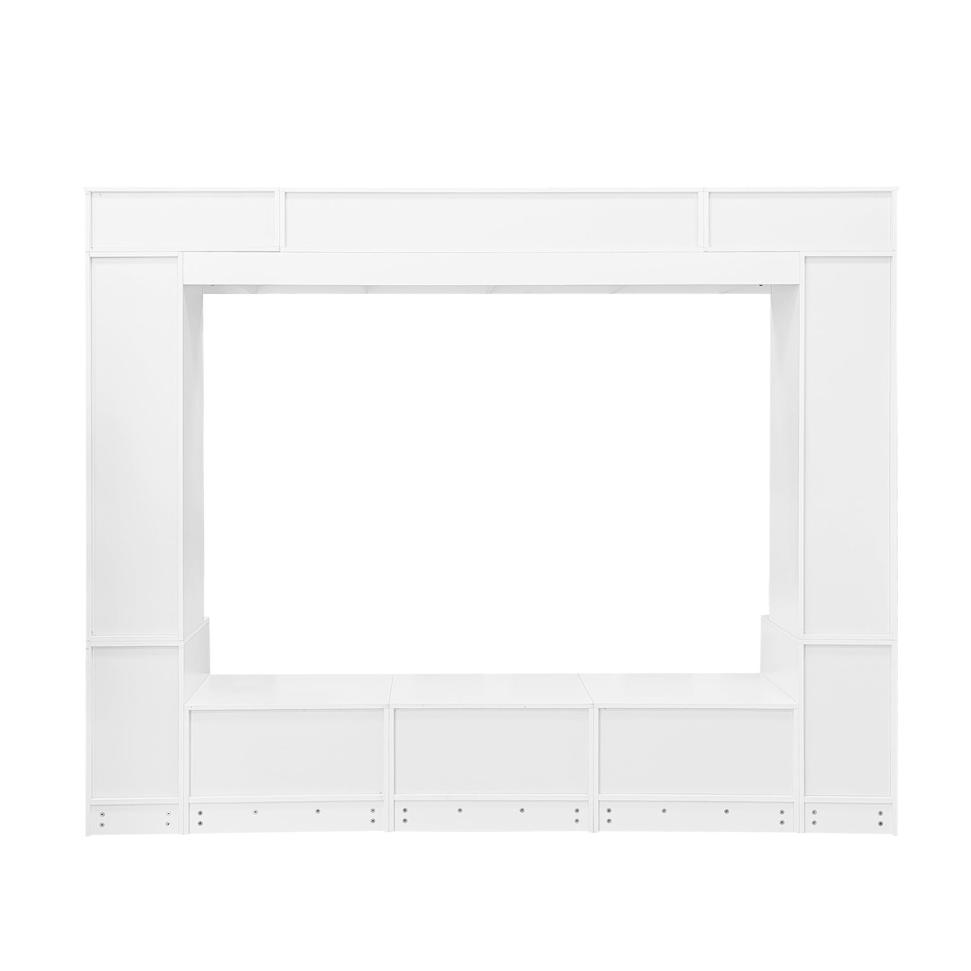 Wall Unit Entertainment Center With Bookshelves For TVs Up To 80"