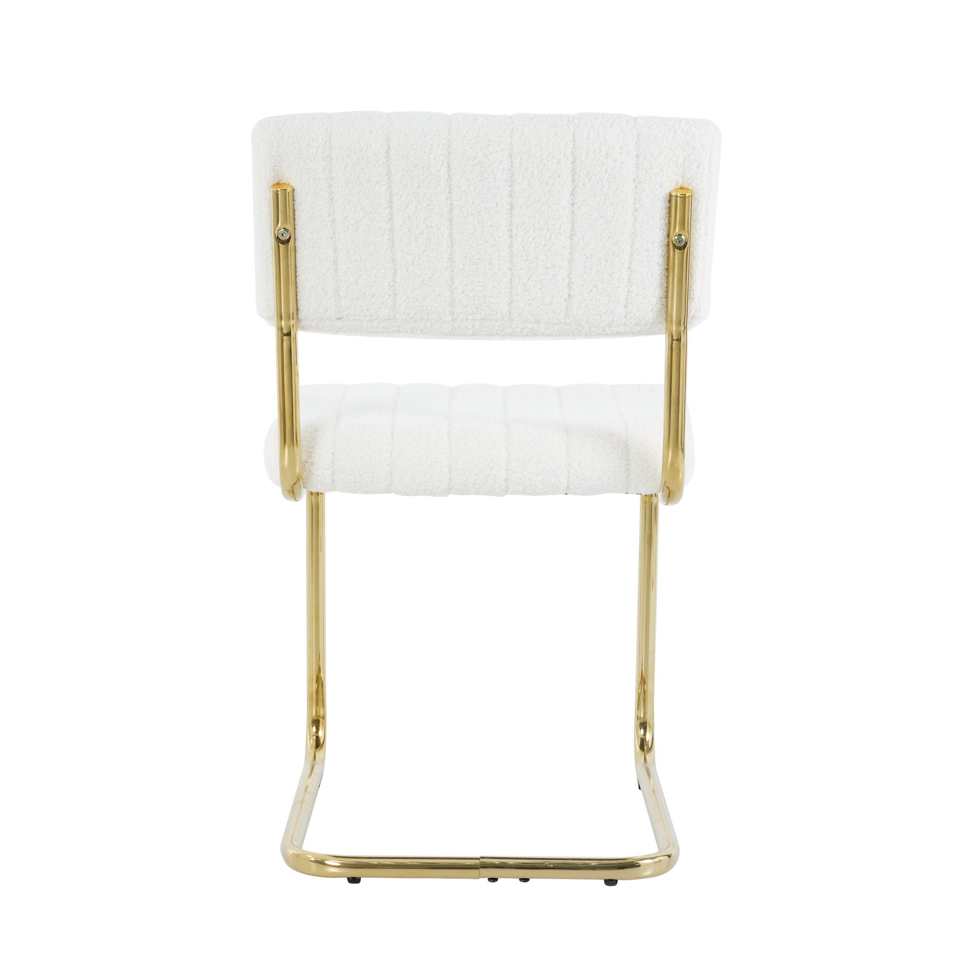Modern Light Luxury Dining Chair With Metal Legs And Bow Design