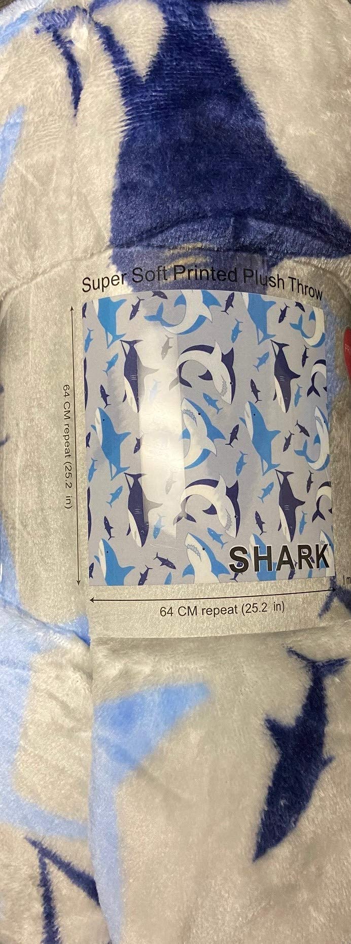 Shark Baby by Decor&More Extra Soft Throw Blanket (50" x 60") - Blue and Grey Sharks - Best Buy Furniture
